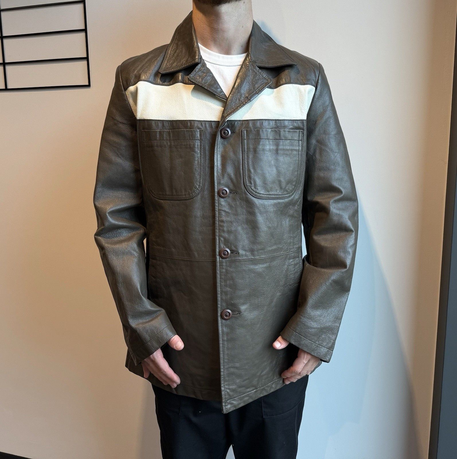 Diesel Vintage Diesel Leather Jacket Trench Blazer 2000s Y2K Men’s Size US L / EU 52-54 / 3 - 1 Thumbnail