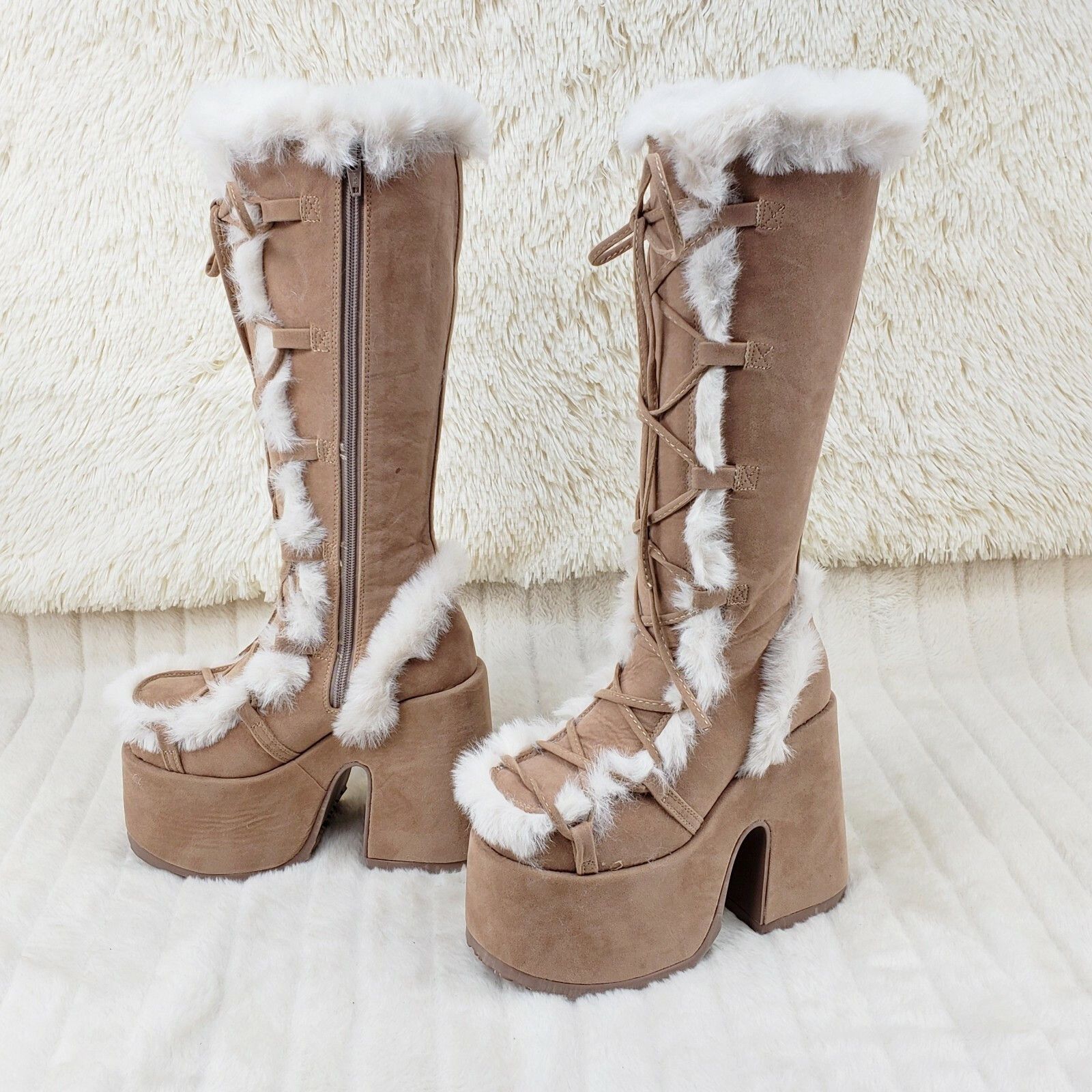 Demonia Cult DEMONIA Camel 311 Stacked Tan Mammoth Platform Goth Punk Go Size US 11 / IT 41 - 4 Thumbnail
