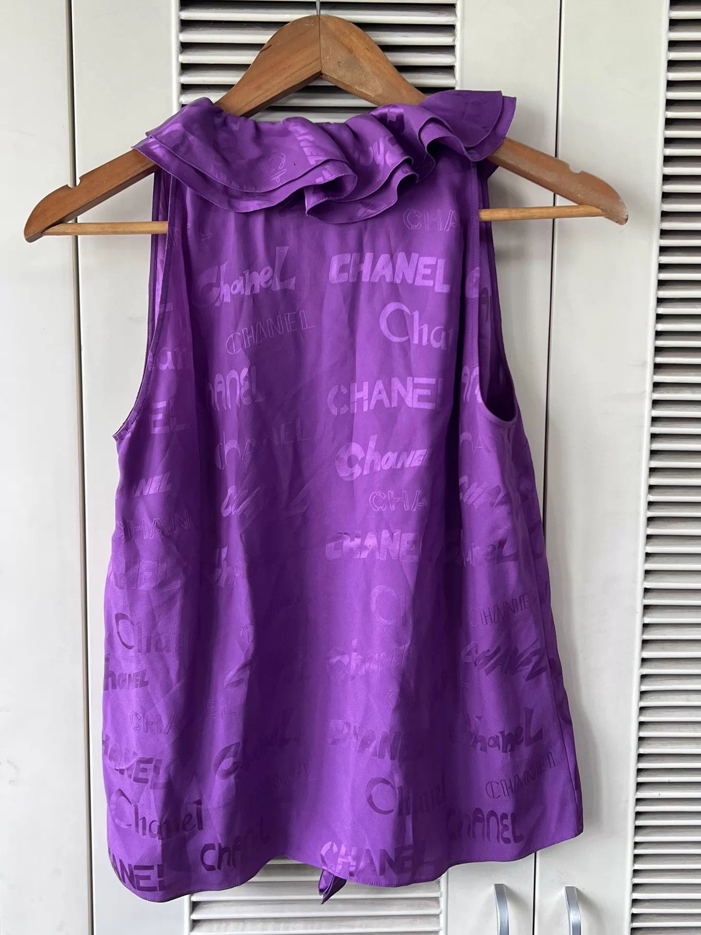 Chanel Chanel Purple Silk Sleeveless Shirt 36 Near Mint Size S / US 4 / IT 40 - 2 Thumbnail