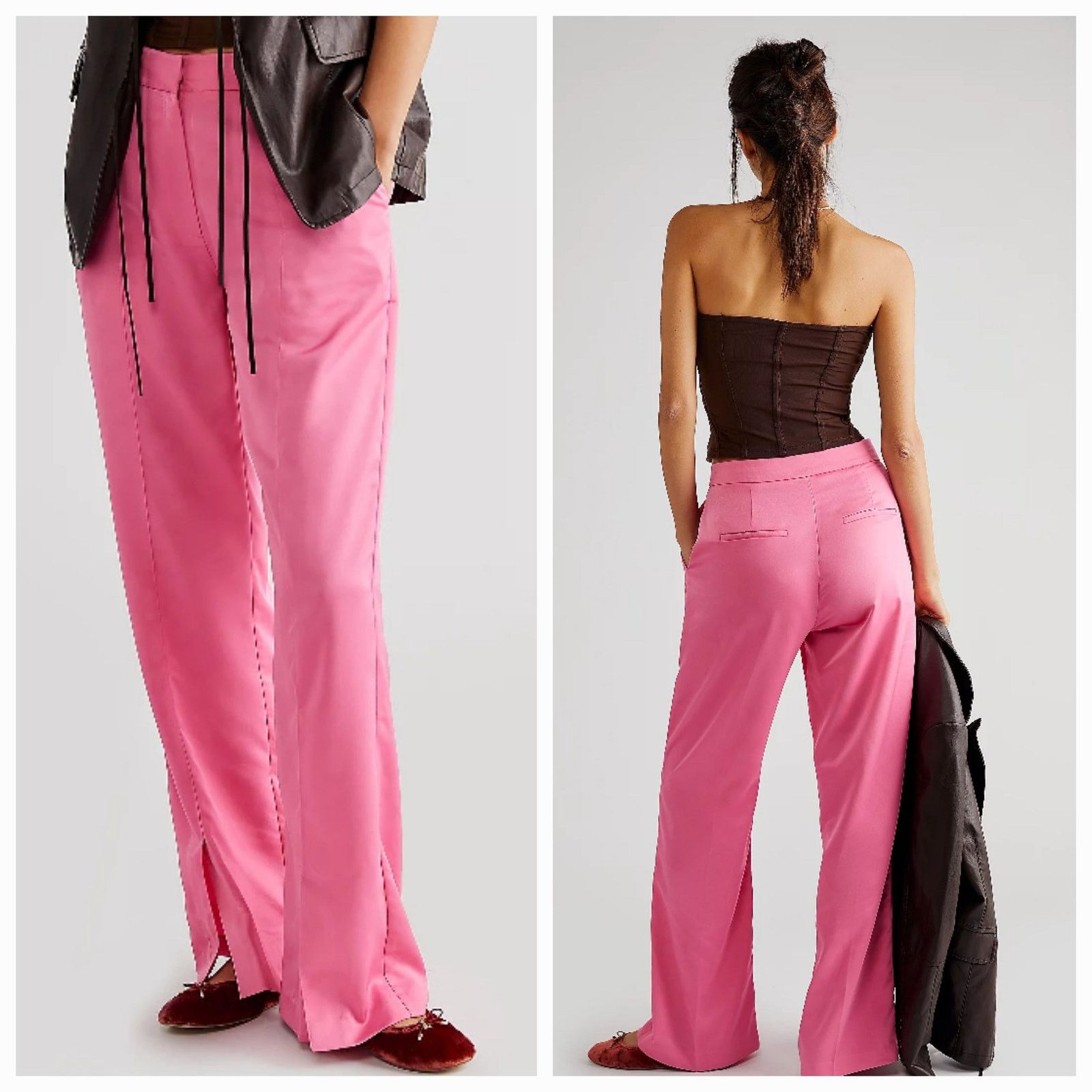 Free People New Free People Cras Samy Wide-Leg Pants $188 SMALL Trousers Size 28" / US 6 / IT 42 - 2 Thumbnail