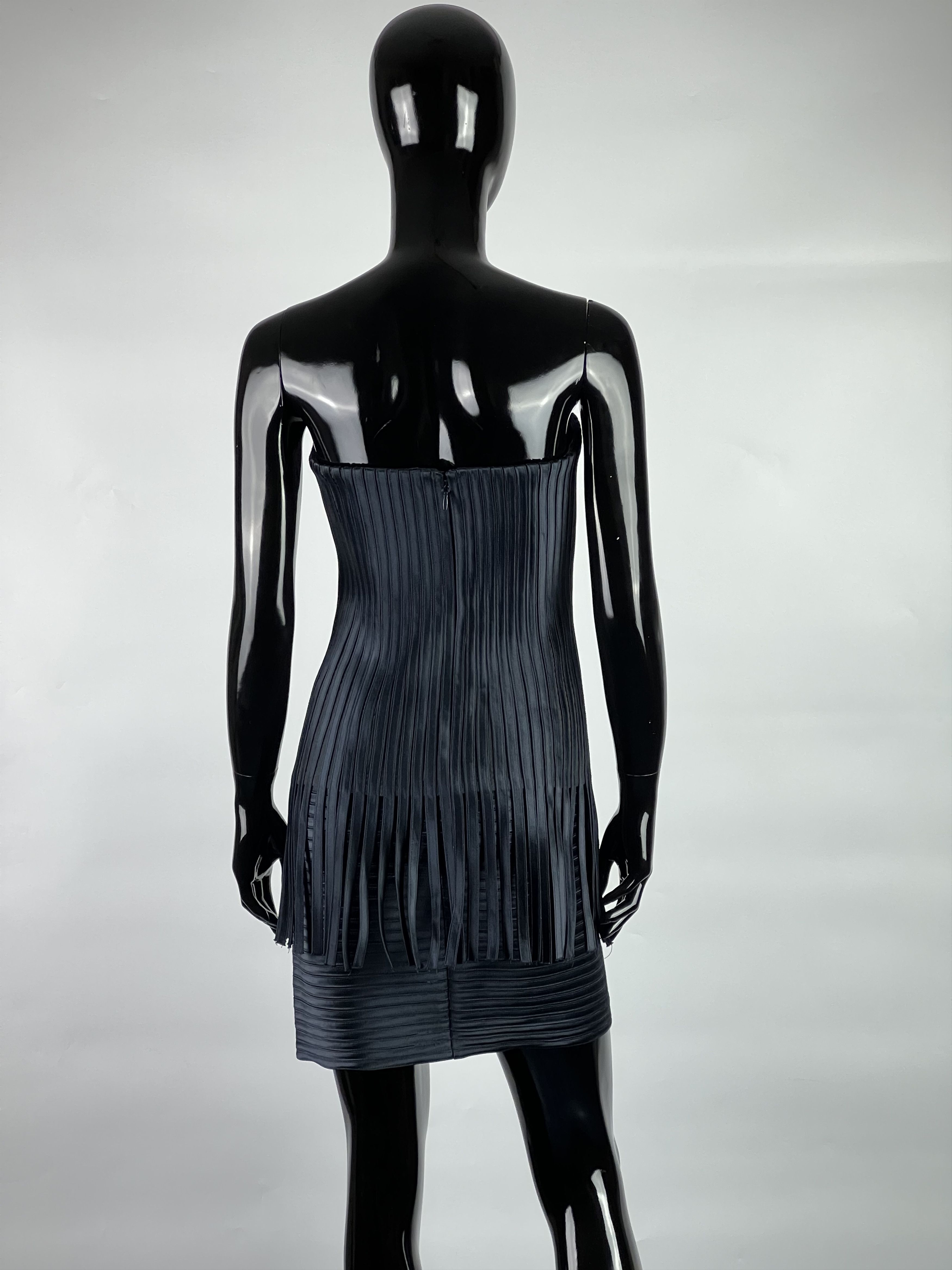 Bcbgmaxazria BCBG Max Azria Sleeveless Short Fringes Ribbon Corset Dress Size XS / US 0-2 / IT 36-38 - 3 Thumbnail