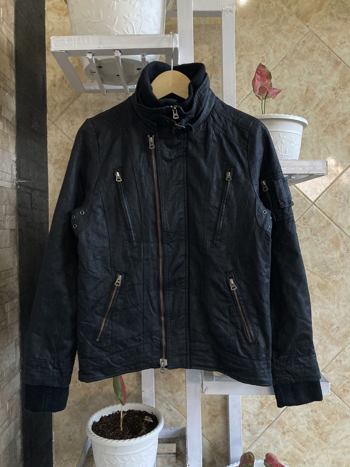 CIVARIZE - Multi Zipper Waxed Layers Jacket Vkei Japanese