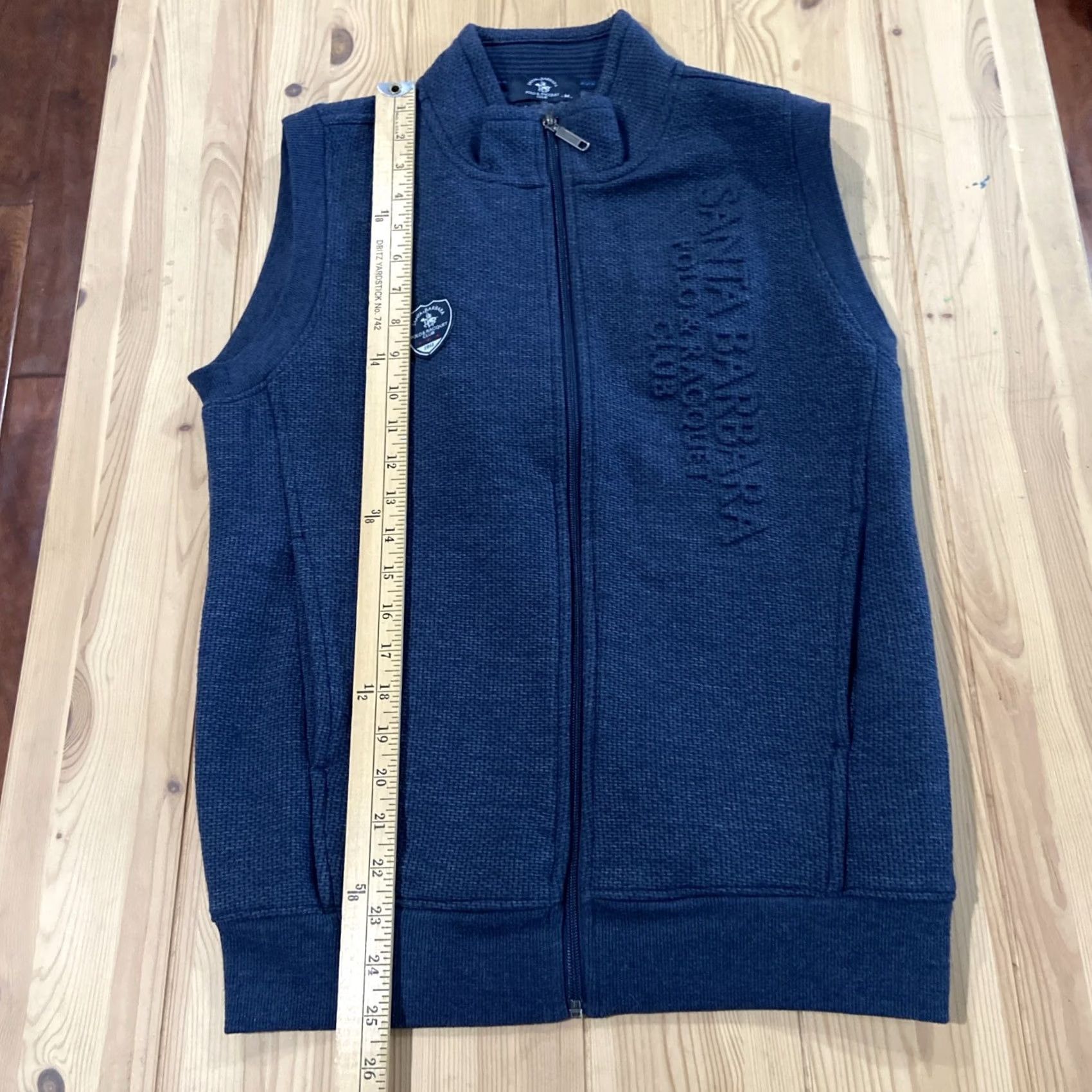 Vintage Santa Barbara Polo & Racquet Club Vest Medium Luxury Solid Blue Polyester Rayon Button Puffer Jacket All Seasons Golf Men M Regular Vintage No 90s Size US M / EU 48-50 / 2 - 4 Thumbnail
