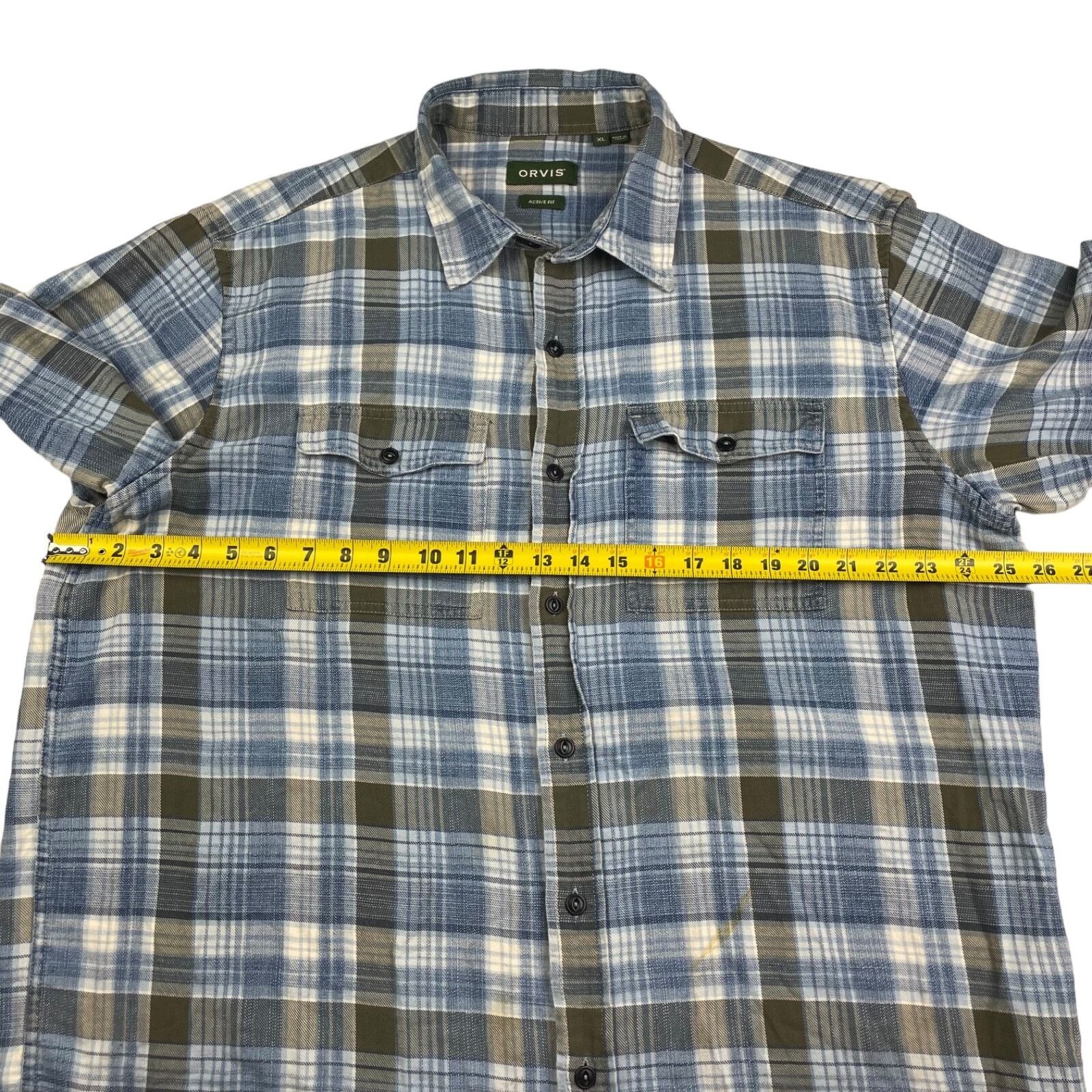 Orvis Orvis Men's 100% Cotton Active Fit L/S Work Shirt Indigo Blu Size US XL / EU 56 / 4 - 7 Thumbnail