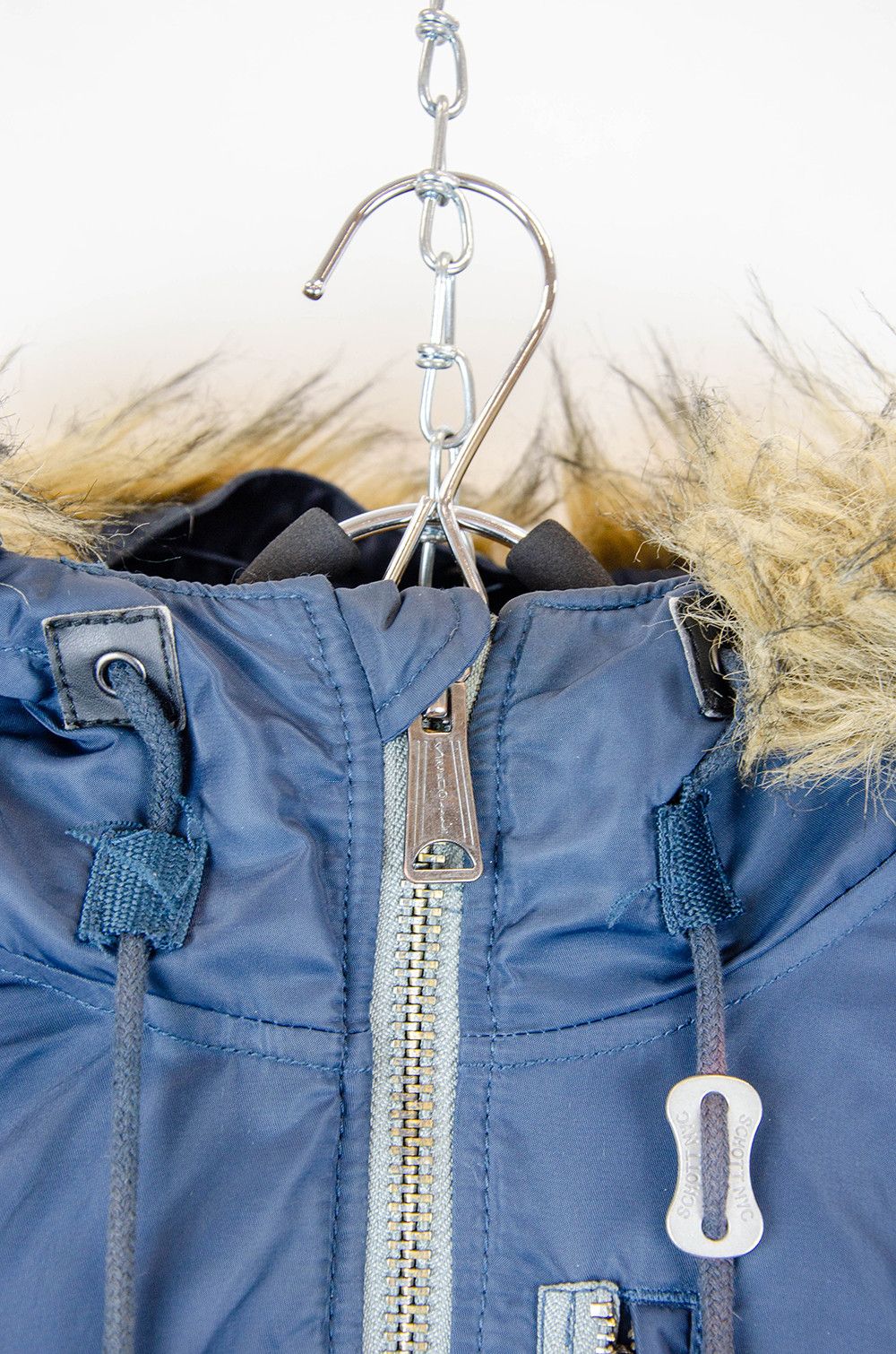 Schott Schott NYC Navy Hooded Bomber Jacket Faux Fur Trim - Size L Size US L / EU 52-54 / 3 - 9 Thumbnail