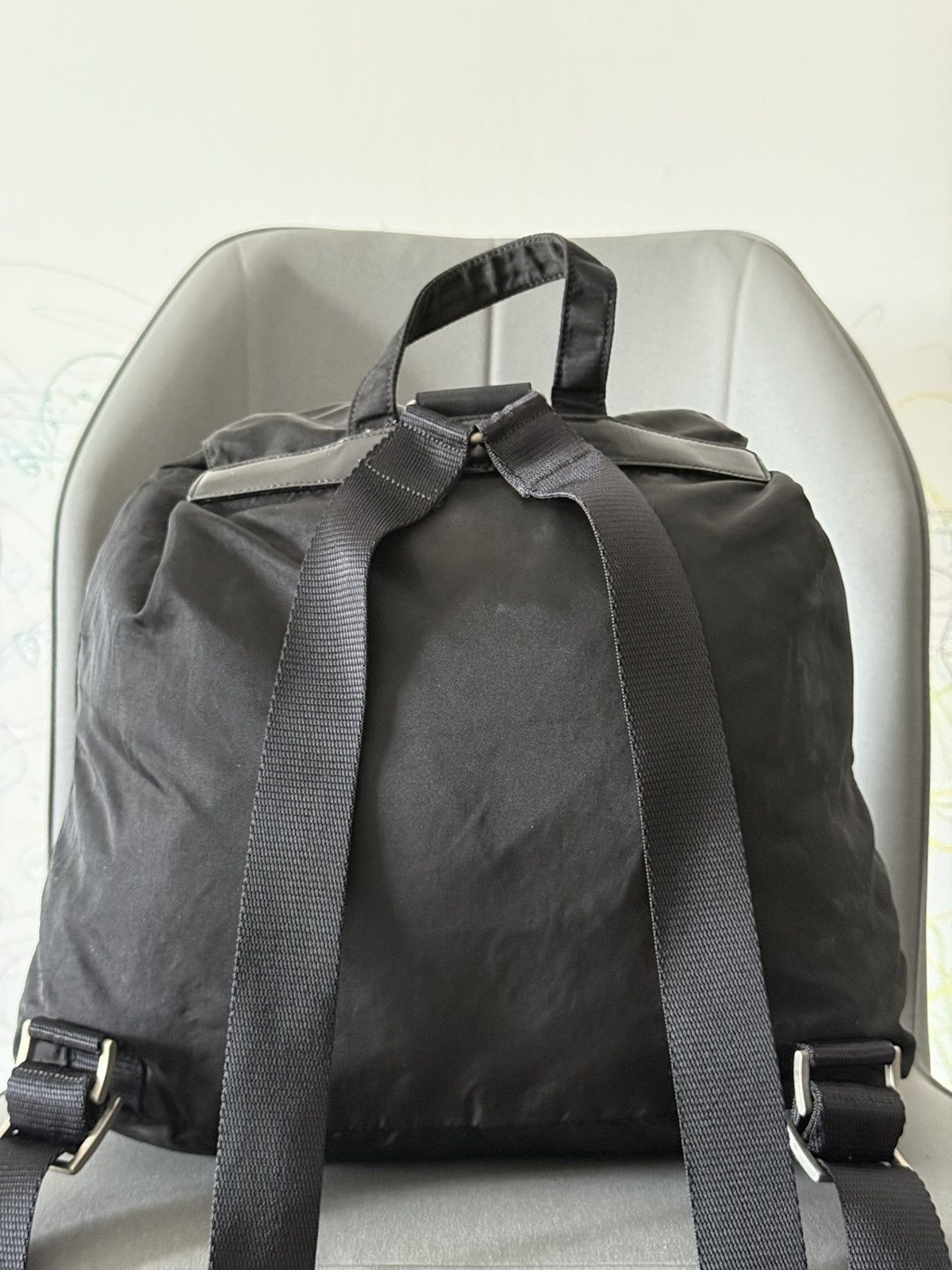 Prada Vintage Prada Black Large Backpack Size ONE SIZE - 3 Thumbnail