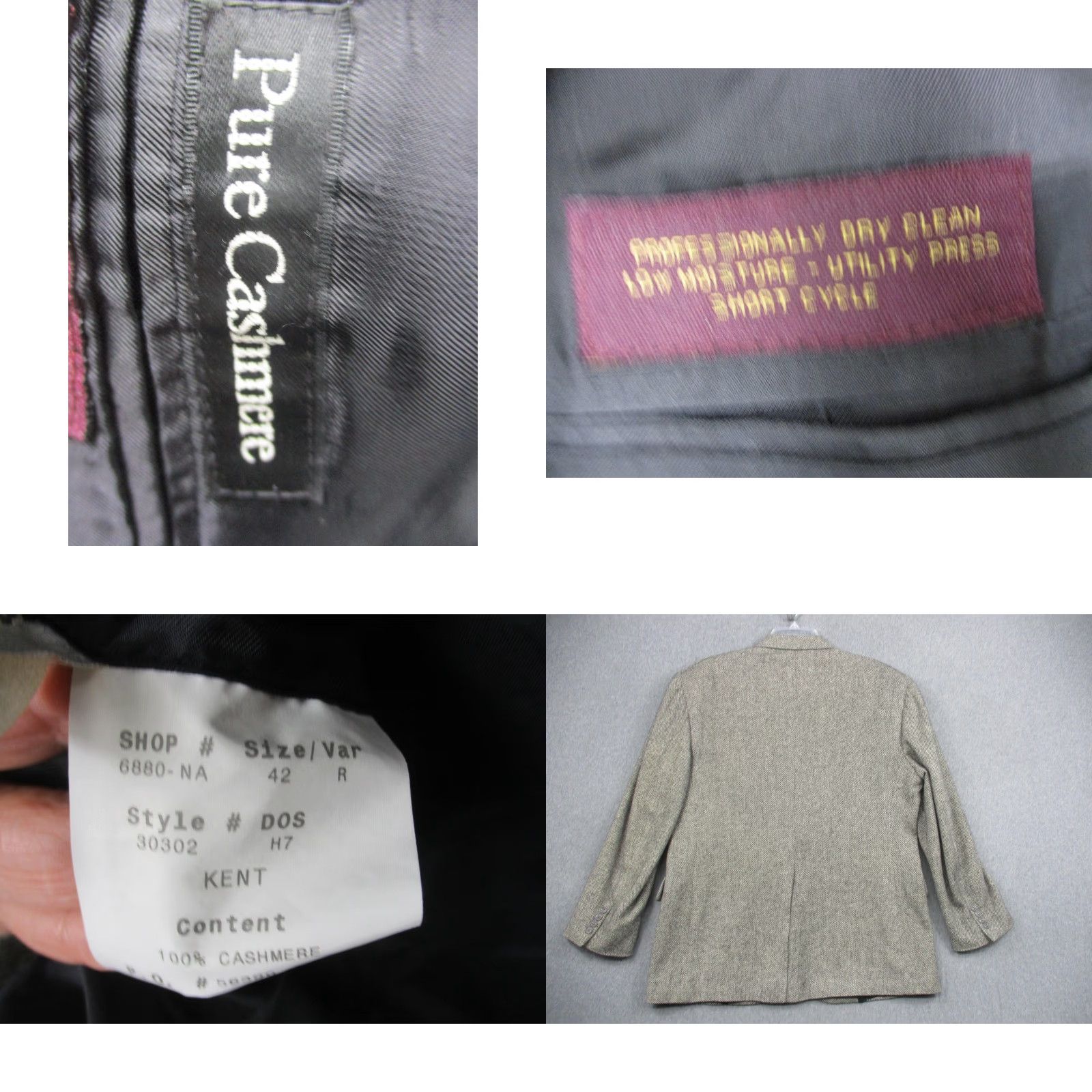 Jos. A. Bank Jos A Bank Blazer Mens 42 Regular Gray Herringbone Pure Cashmere Sport Coat Jacket Size 42R - 8 Thumbnail