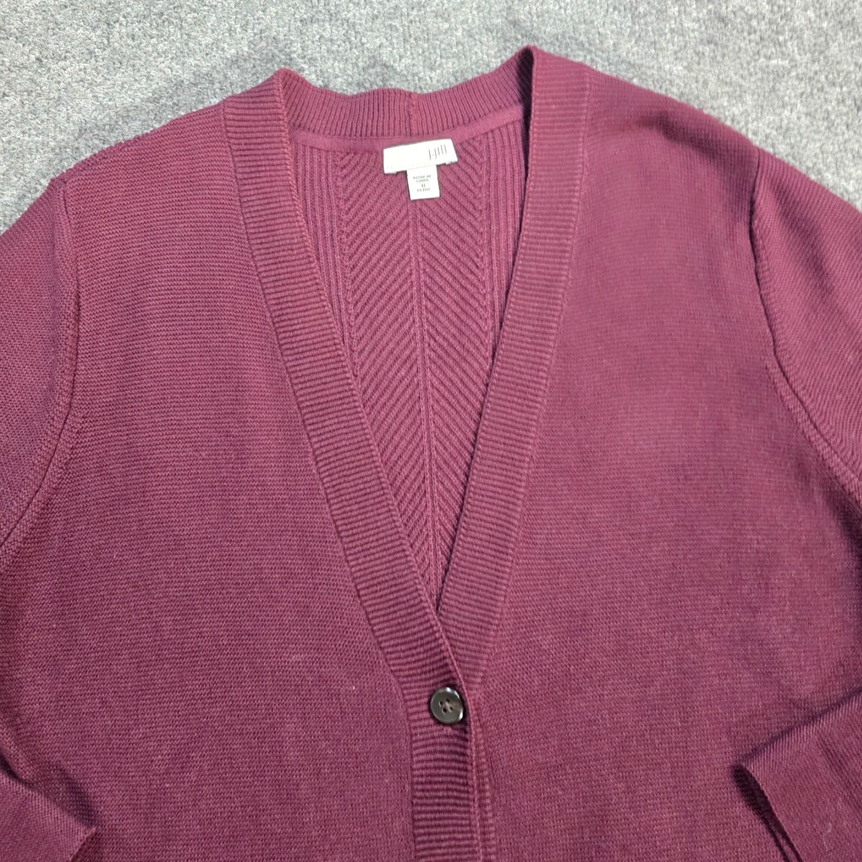 J. Jill J Jill Cardigan Womens Size Medium Red Burgundy Long Duster Sweater Capsule Size M / US 6-8 / IT 42-44 - 2 Thumbnail