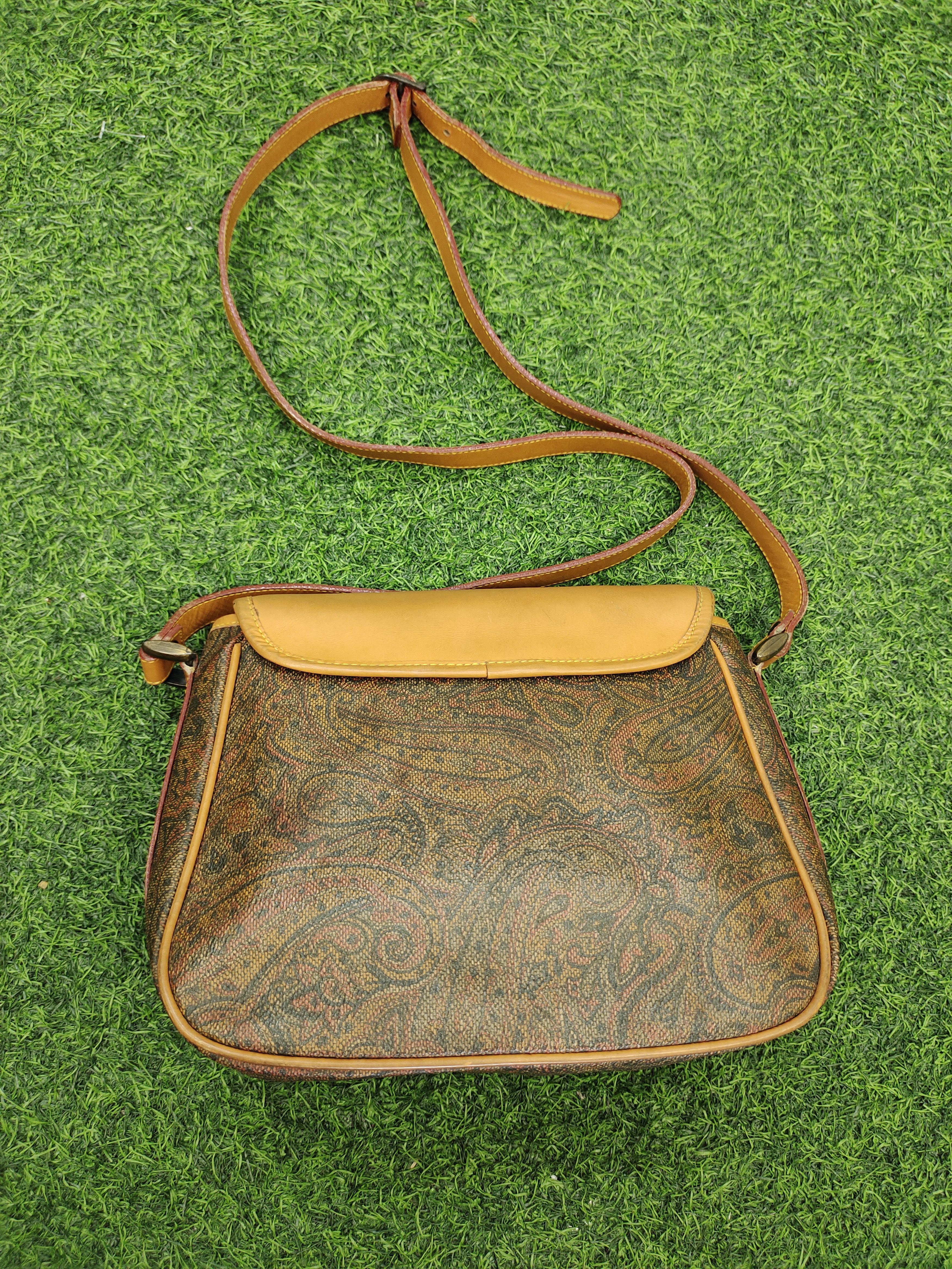Leather Vintage 80s Linea Gani Floral Japan Patina Crossbody Bag Size ONE SIZE - 5 Thumbnail