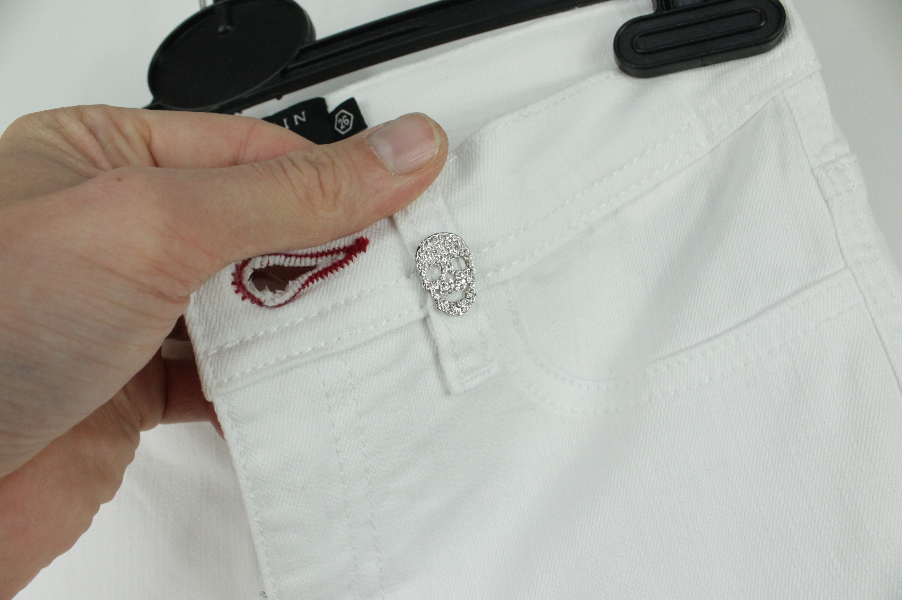 Designer × Philipp Plein Phillip Plein White Devil’s Food Jeggins For Custom Size 26" / US 2 / IT 38 - 3 Thumbnail