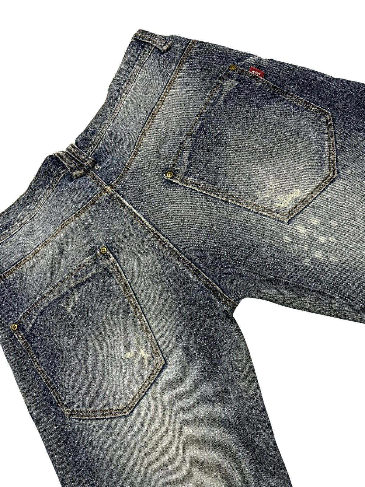 Gap Vtg Navy Japan Grunge Paint Splash Distressed Jeans Size US 32 / EU 48 - 8 Thumbnail