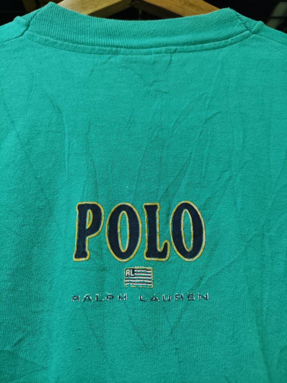 Polo Ralph Lauren Vtg 90's Polo Ralph Lauren Logo Mint Color Shirt Size US XL / EU 56 / 4 - 10 Thumbnail