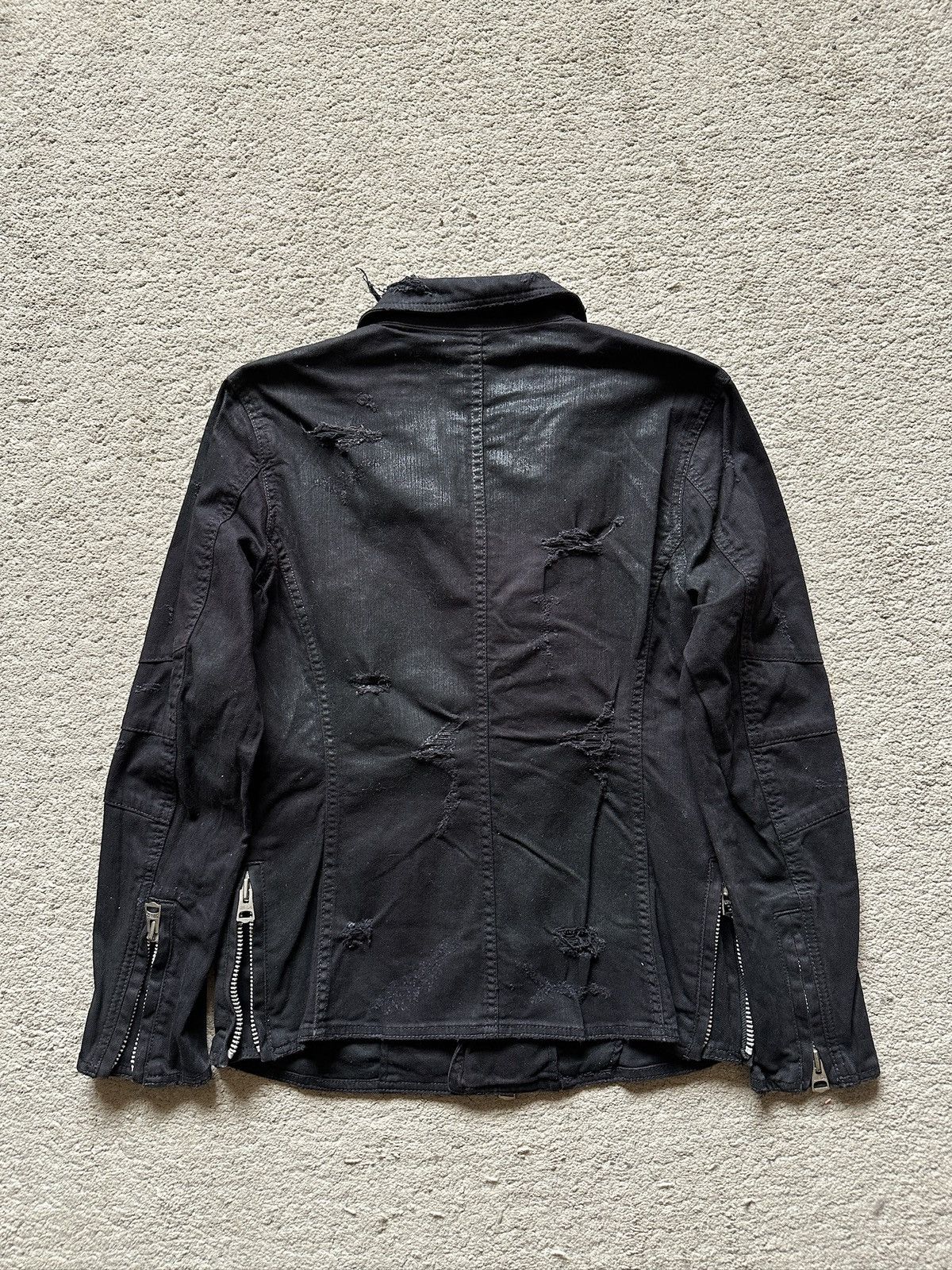 GOSTAR DE FUGA 2000s FUGA Black Distressed Waxed Jacket Size US S / EU 44-46 / 1 - 12 Thumbnail
