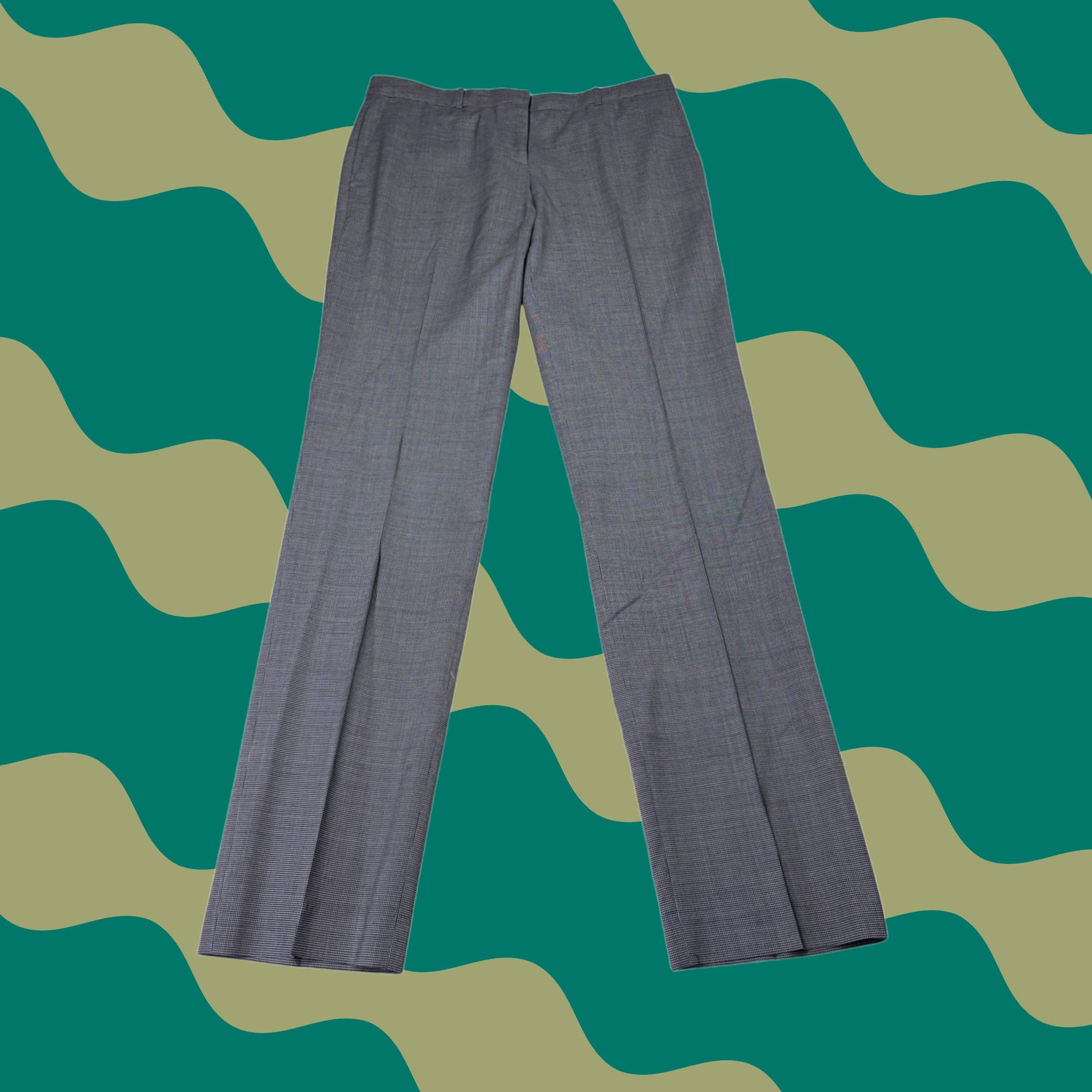 Hugo Boss HUGO BOSS Tamea13 Grey Virgin Wool Micro Check Dress Pants Womens US 4 W32 L32 Size 27" / US 4 / IT 40 - 1 Thumbnail