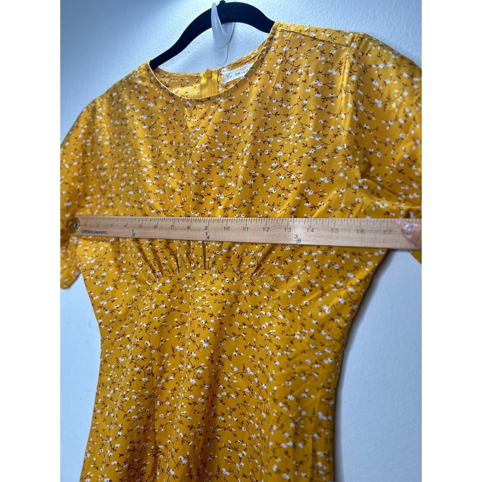 Other Tu by Catu Yellow Floral Short Sleeve High Neck Mini Dress Size S / US 4 / IT 40 - 8 Thumbnail