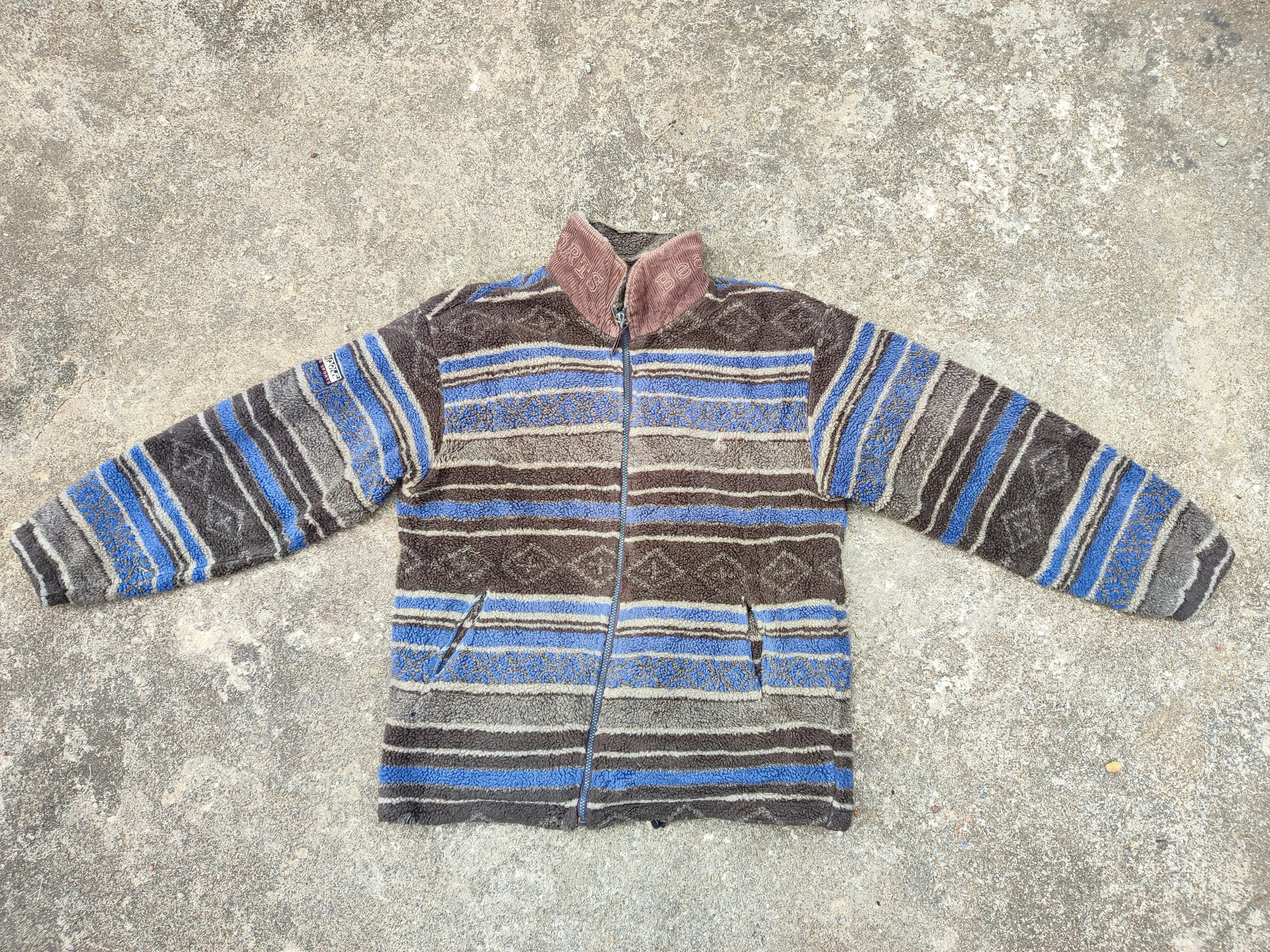 L.L. Bean × Vintage 🔥STEAL🔥 Vintage Striped Fleece Jacket By L.L Bean Size US L / EU 52-54 / 3 - 1 Thumbnail