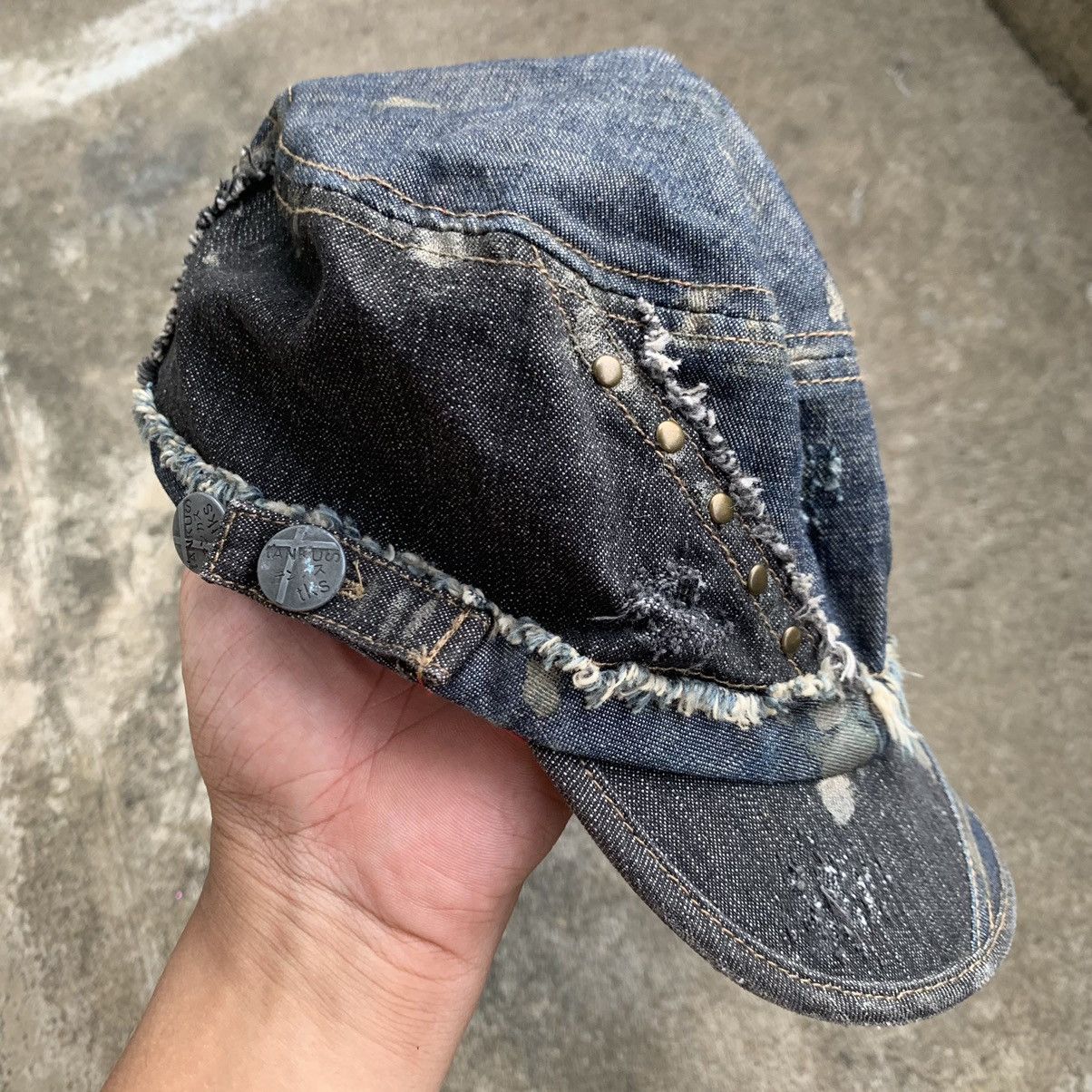If Six Was Nine × Japanese Brand Y2K Japanase Faded Distressed Shoelace Cap Size ONE SIZE - 5 Thumbnail