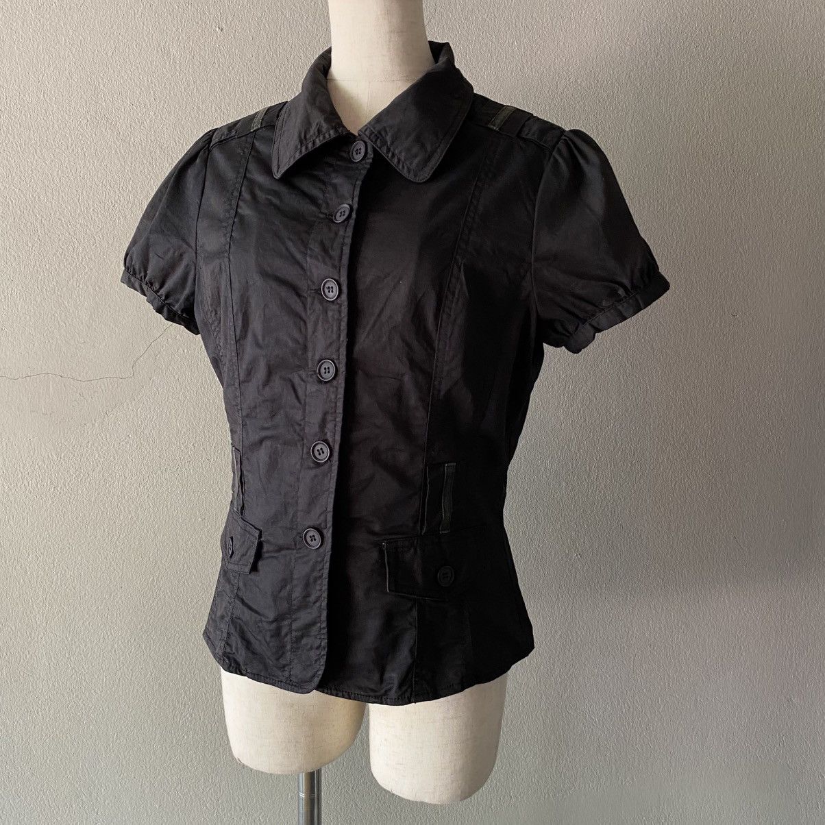 Designer × Japanese Brand USNS GIRLS Black Peter Pan Collar Puff-Sleeve Shirt Size M / US 6-8 / IT 42-44 - 11 Thumbnail