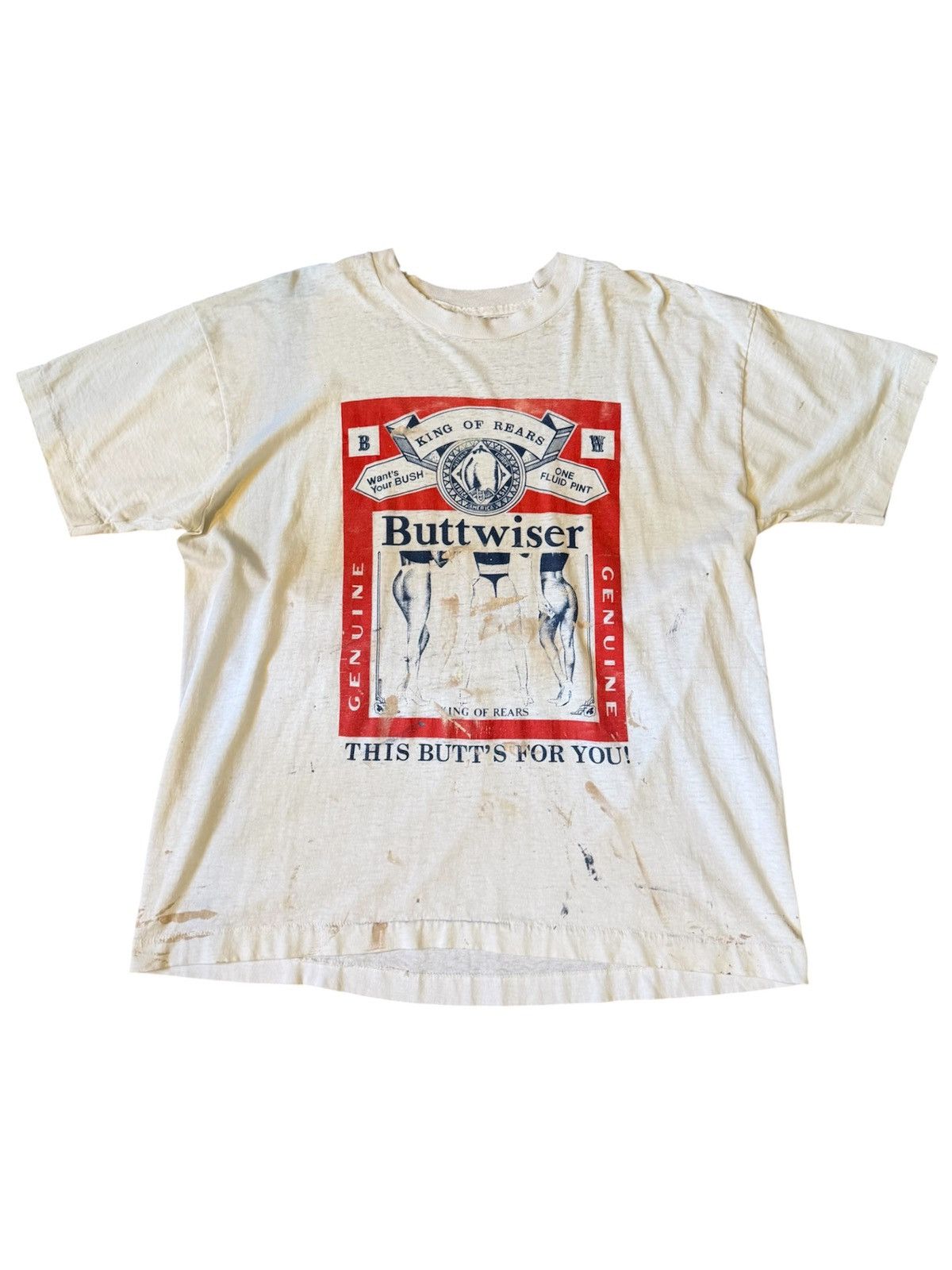 Budweiser Buttweiser King Of Rears 90s T-Shirt Size US L / EU 52-54 / 3 - 1 Thumbnail