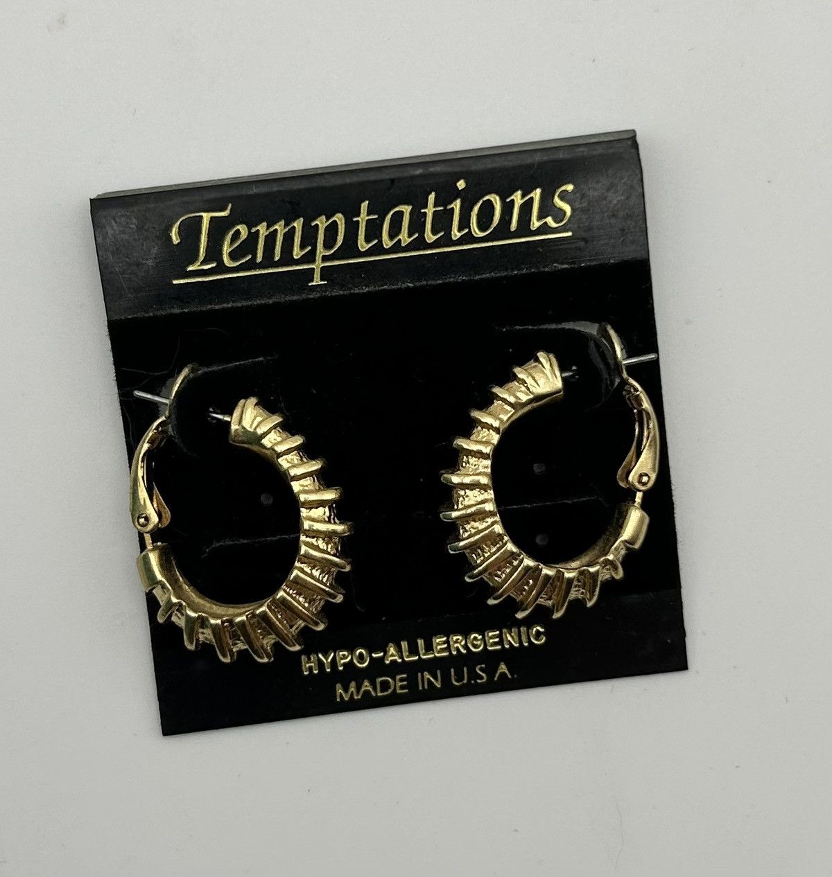 Other Vintage Textured Gold Ribbed 80s Street-Ready Hoop Earrings Size ONE SIZE - 6 Thumbnail