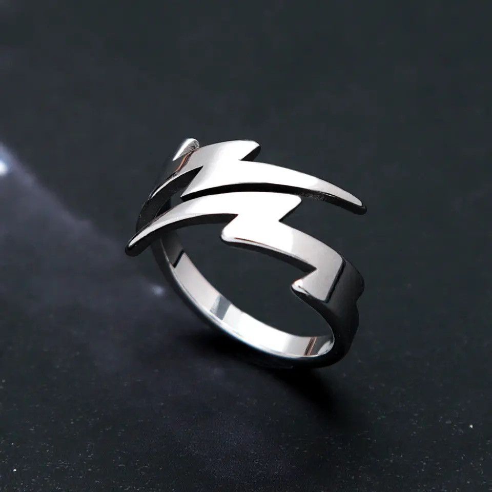 Jewelry × Vintage Lightning Bolt Ring Retro Adjustable Size ONE SIZE - 1 Thumbnail