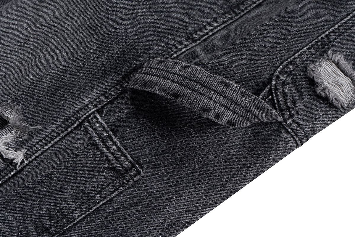 Japanese Brand high street hole distressed washed black baggy jeans Size US 35 - 8 Thumbnail