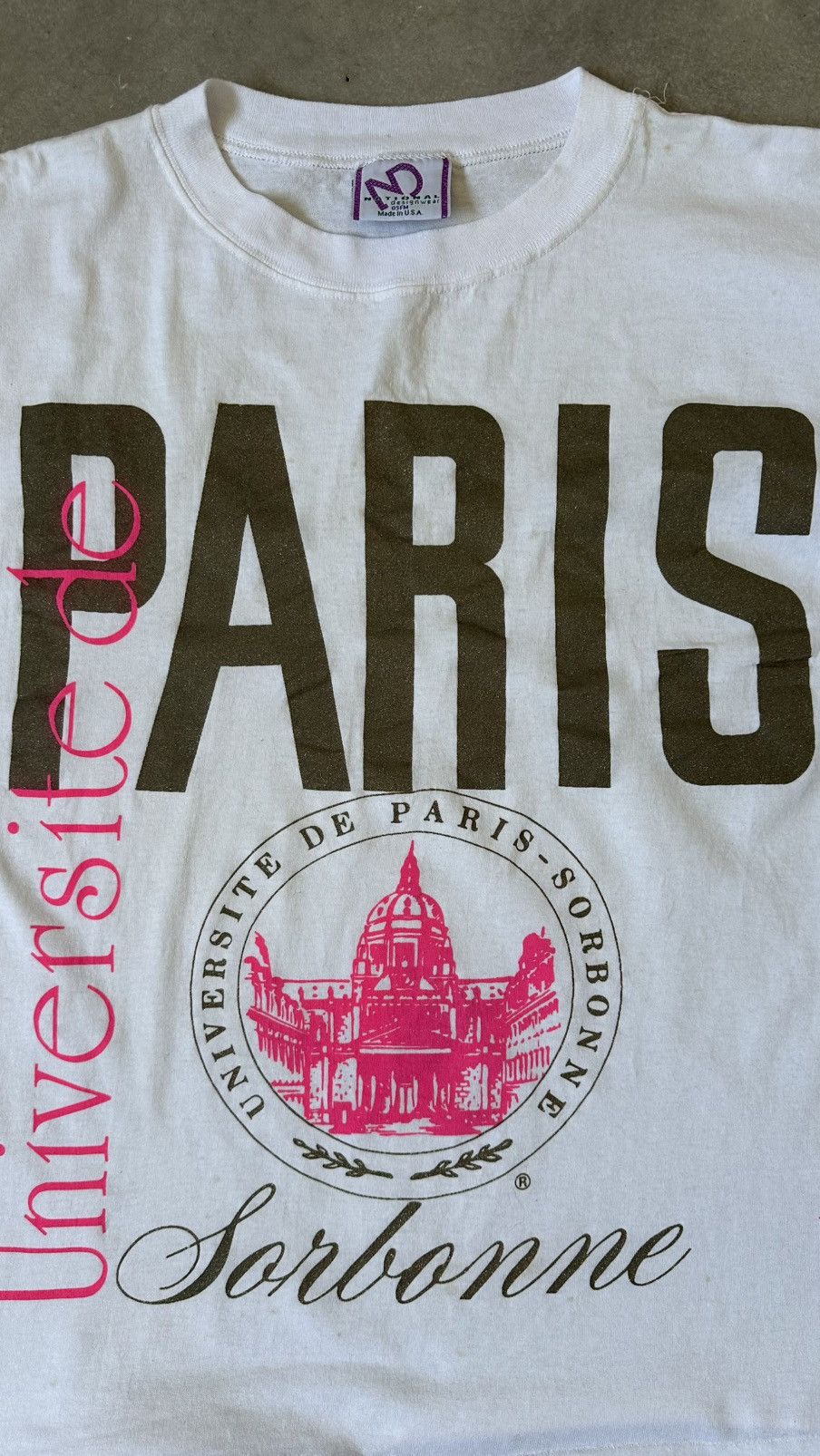 National Standard VINTAGE UNIVERSITE DE PARIS SORBONNE BNWT TEE Size US XL / EU 56 / 4 - 2 Thumbnail