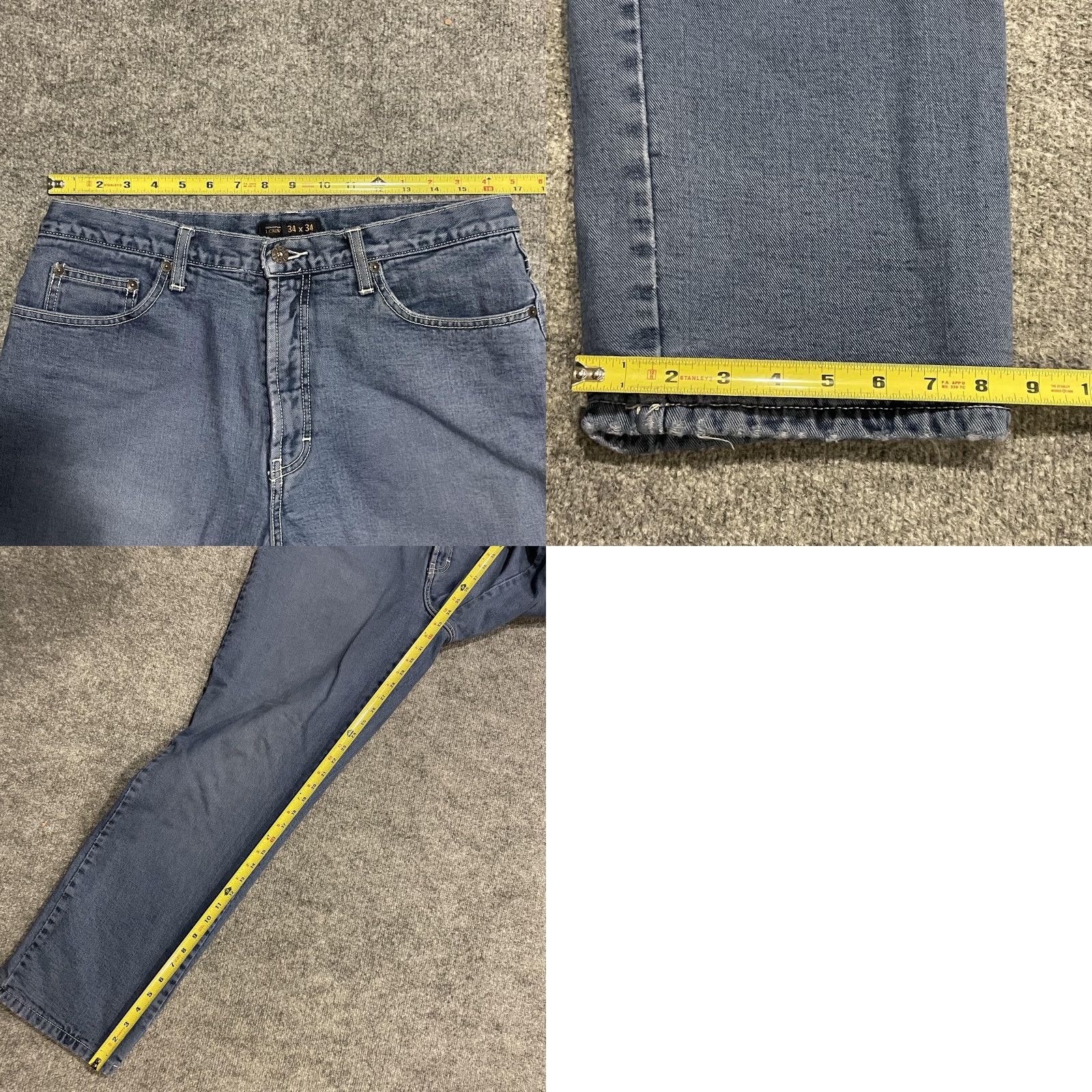 J.Crew J.Crew Jeans Mens 34x34 Blue Straight Leg Fleece Lined Thermal Insulated Winter Denim Pants Regular Straight Mens Size US 34 / EU 50 - 10 Thumbnail