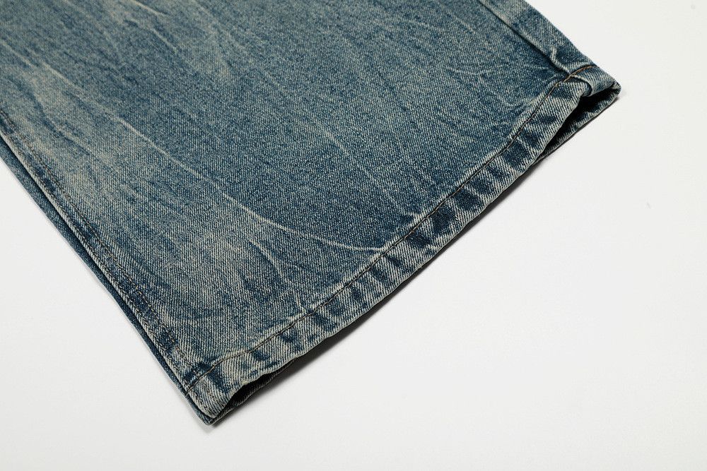 Vintage American retro ripped light blue curved jeans Size US 32 / EU 48 - 6 Thumbnail