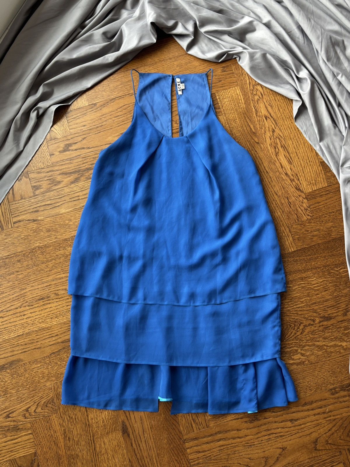 Acne Studios ACNE Studios Mini Dress Layered Silky Spaghetti Strap Flowy Size L / US 10 / IT 46 - 1 Thumbnail