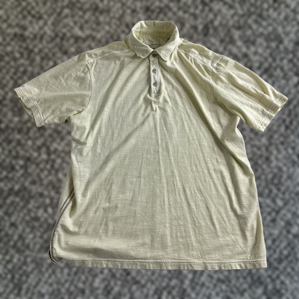 Tommy Bahama Tommy Bahama Polo Shirt Short Sleeve Yellow White Striped Size Medium Mens Regular M Size US M / EU 48-50 / 2 - 1 Thumbnail