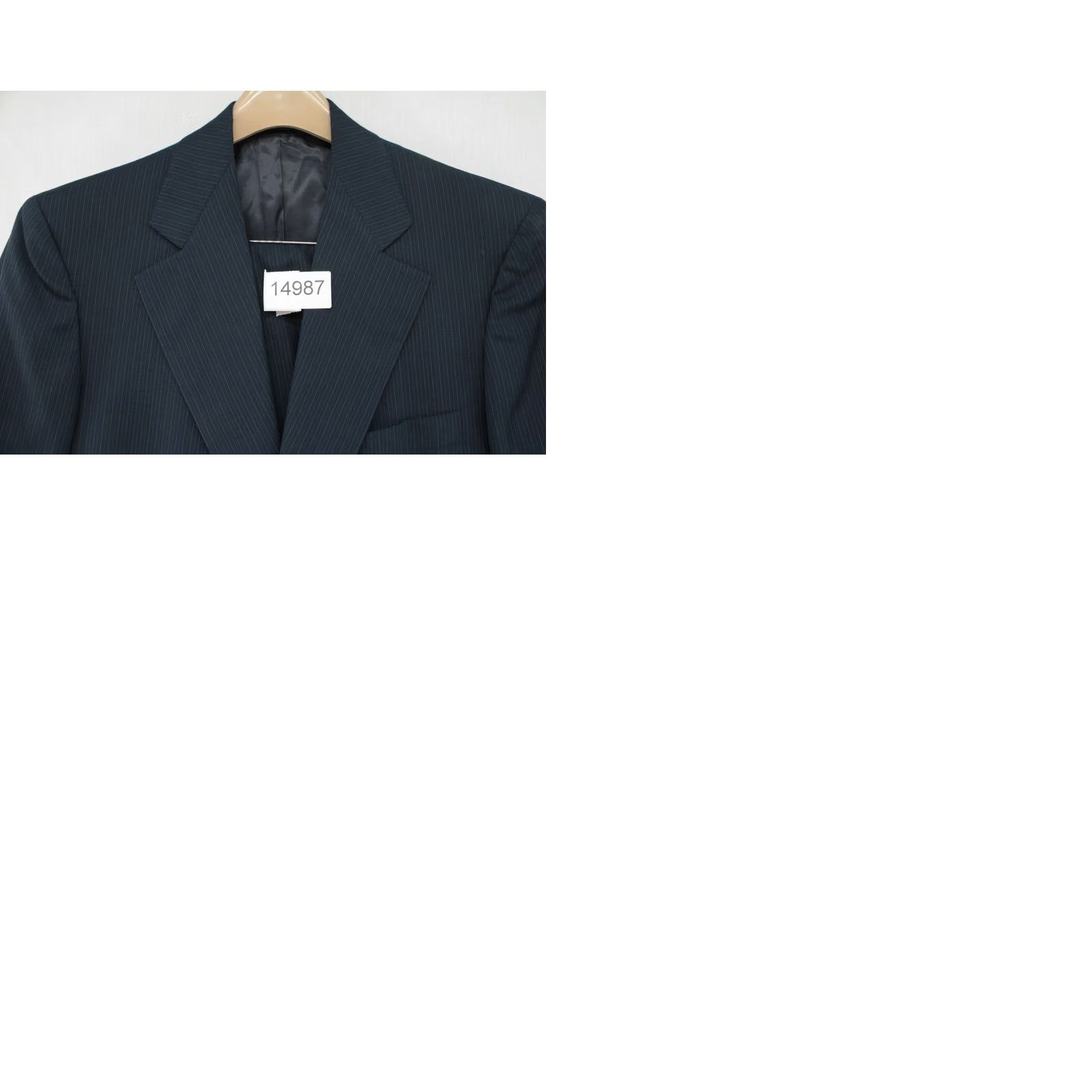Vintage VINTAGE Hickey Freeman 2 Piece Suit Mens 42L Blue Pinstriped Single Breasted Luxury Union Made Size 42R - 11 Thumbnail
