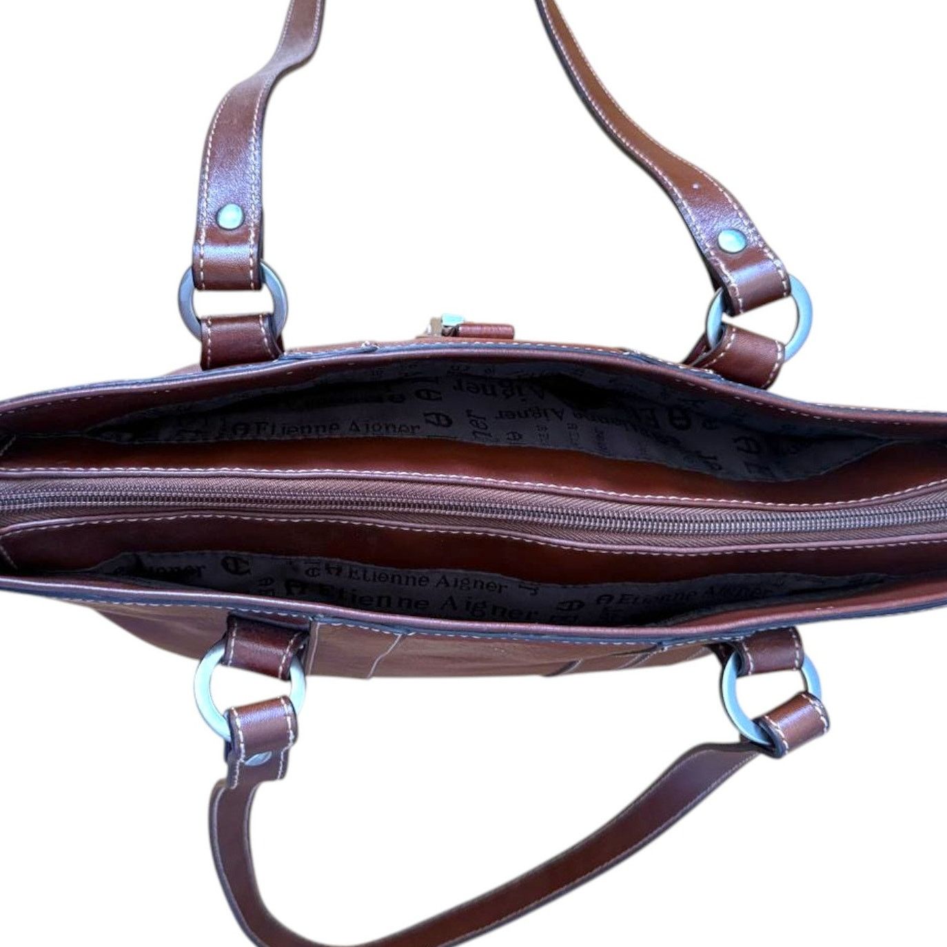 Etienne Aigner Etienne Aigner Vintage Brown Leather Bag Size ONE SIZE - 9 Thumbnail