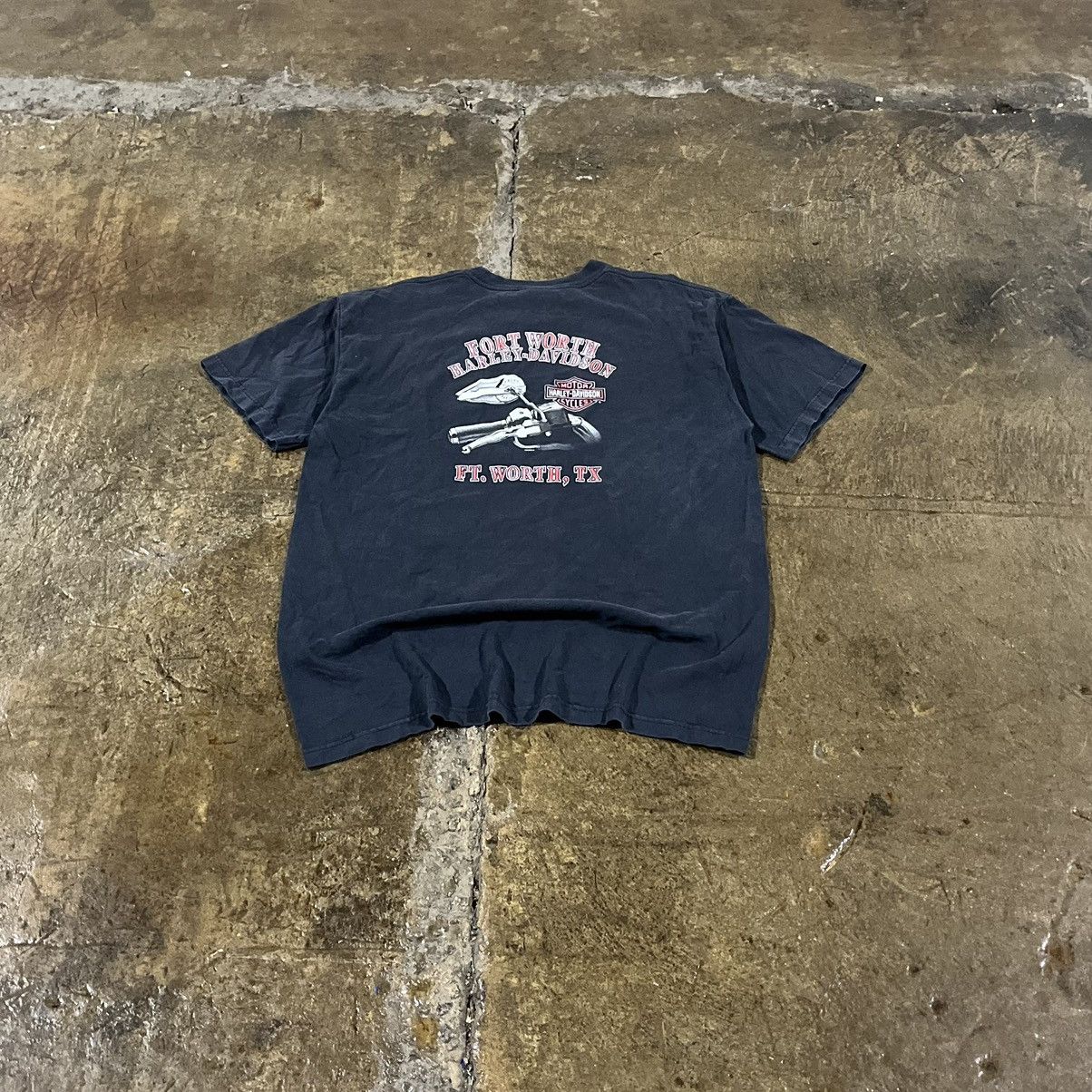 Harley Davidson × Vintage Vintage Harley Davidson Flames Logo Grunge Y2K Tee Shirt Size US XL / EU 56 / 4 - 2 Thumbnail