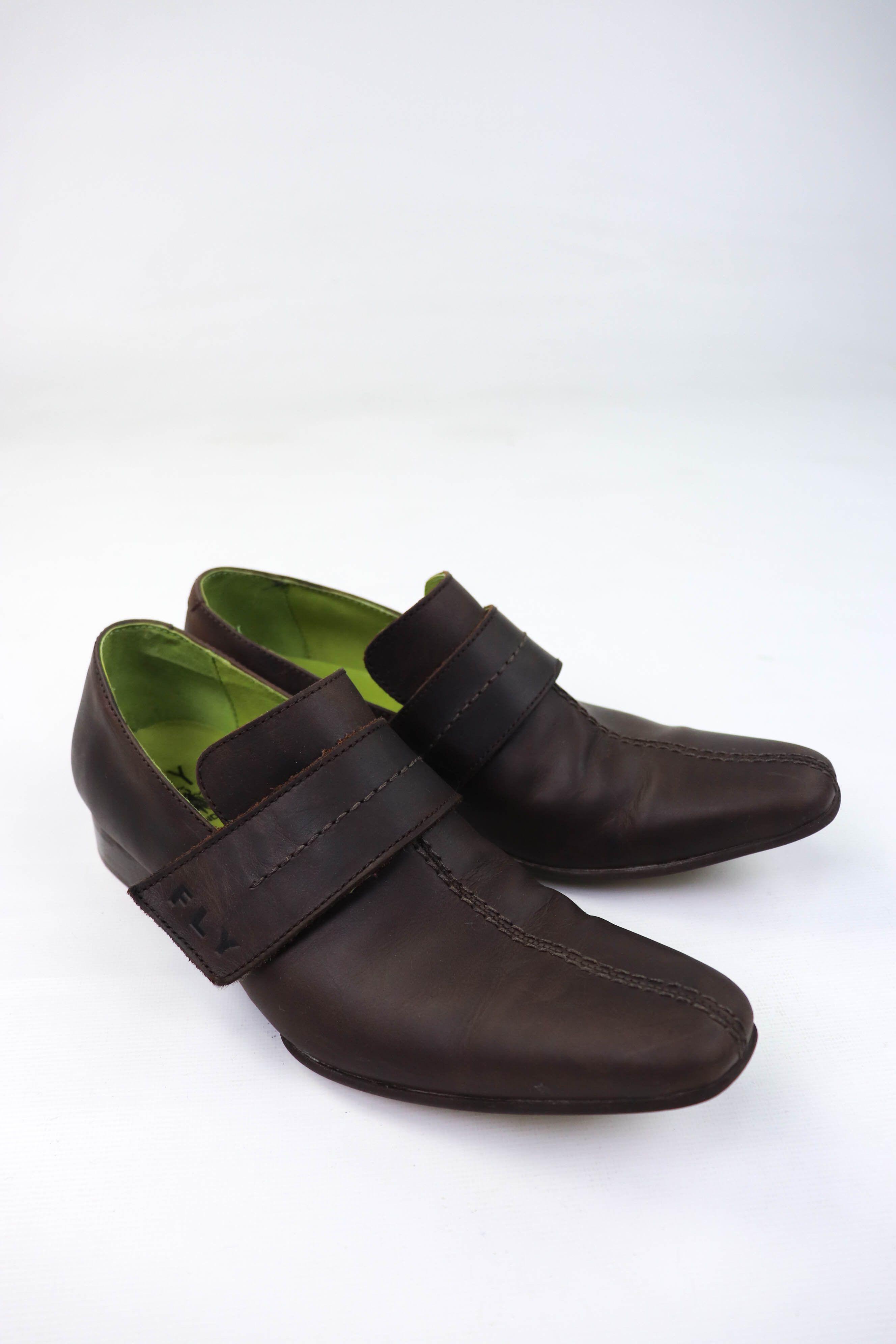 Fly London FLY London Vintage Dark Brown Leather Velcro Derby Shoes Size US 9 / EU 42 - 3 Thumbnail