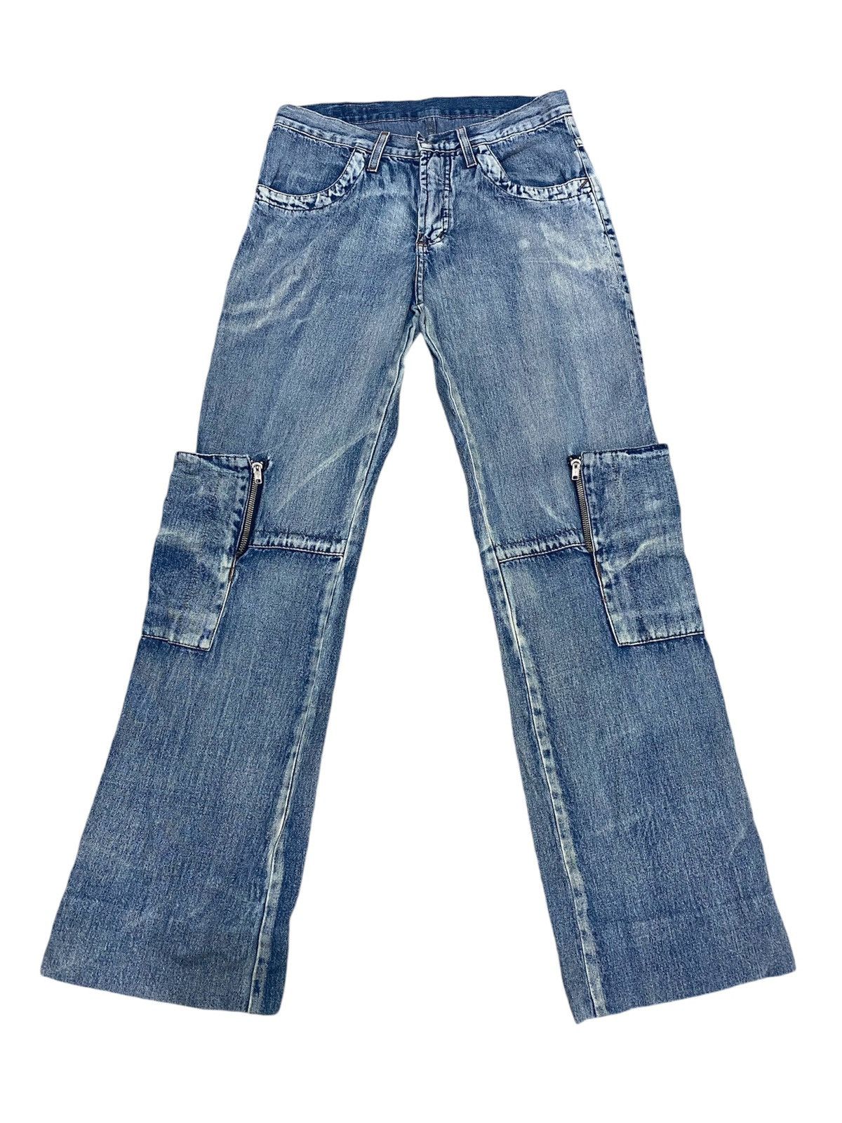 Japanese Brand × Vintage Mens Wide Leg Cargo Jean Stylish Baggy Pants for High Street Size US 30 / EU 46 - 1 Thumbnail