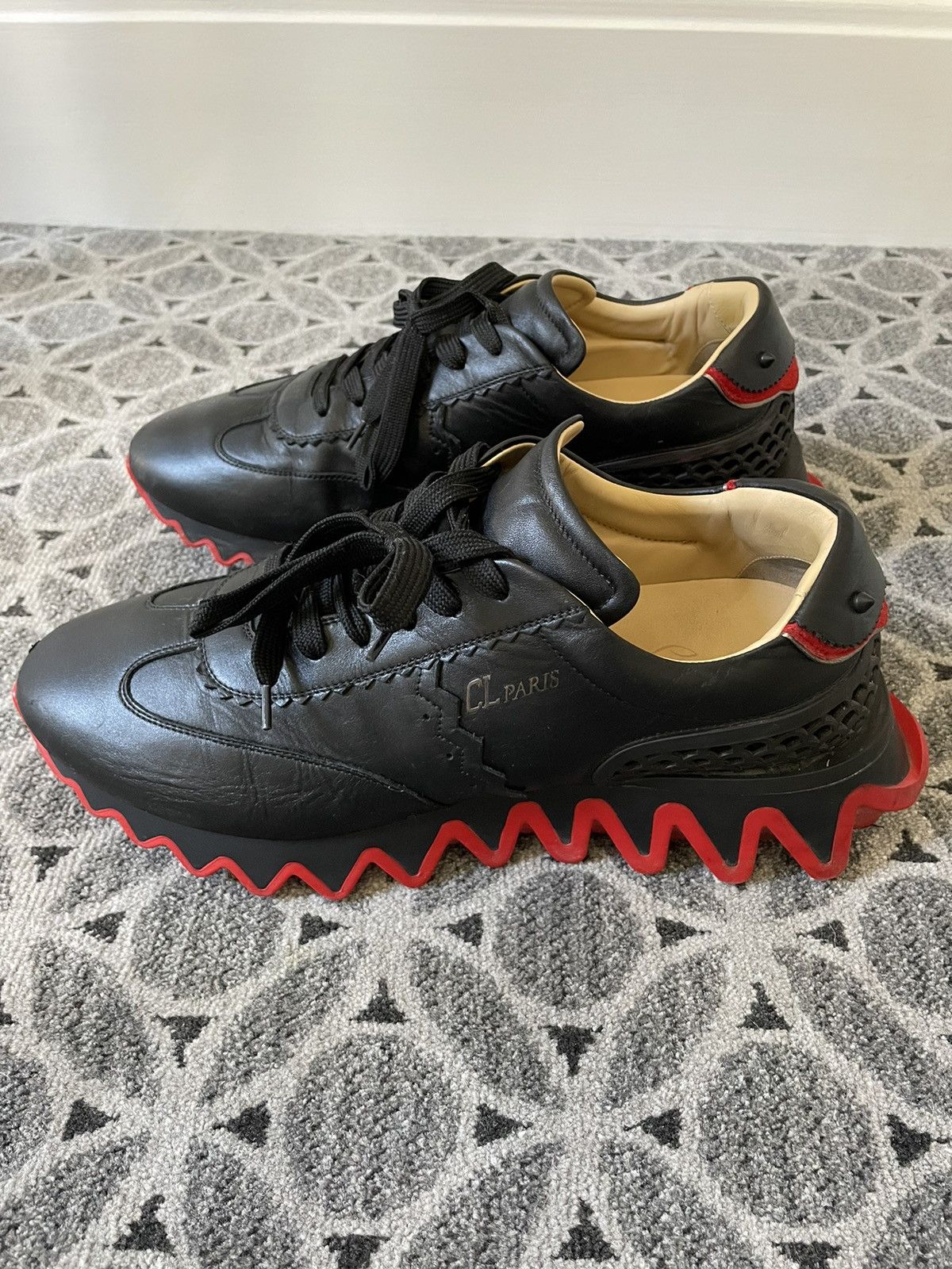 Christian Louboutin Loubishark Sneakers Calf Leather Worn Once Mens CL Paris Size US 9.5 / EU 42-43 - 6 Thumbnail