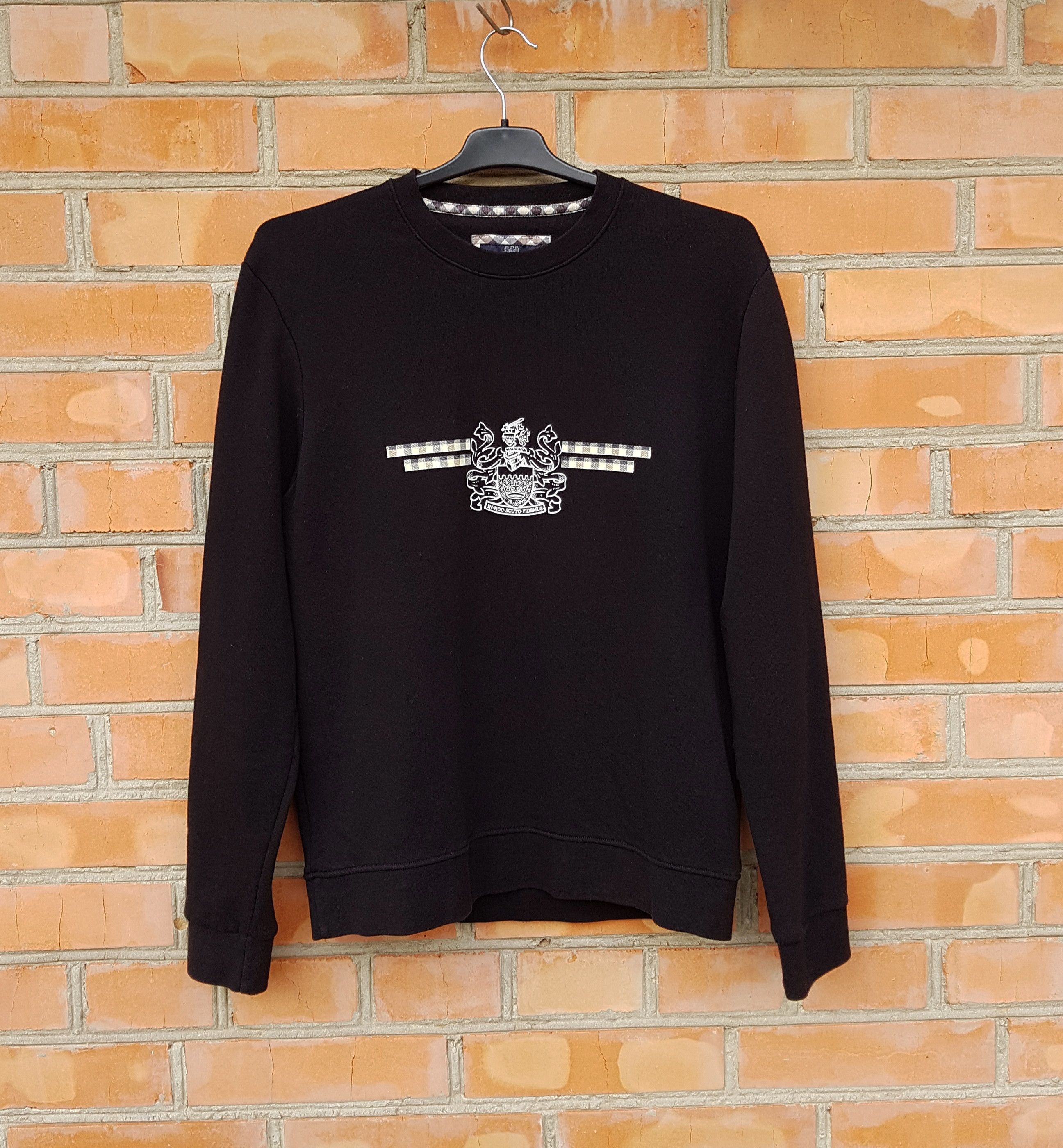 Aquascutum London Tartan Print Sweatshirt Long Sleeve sz M