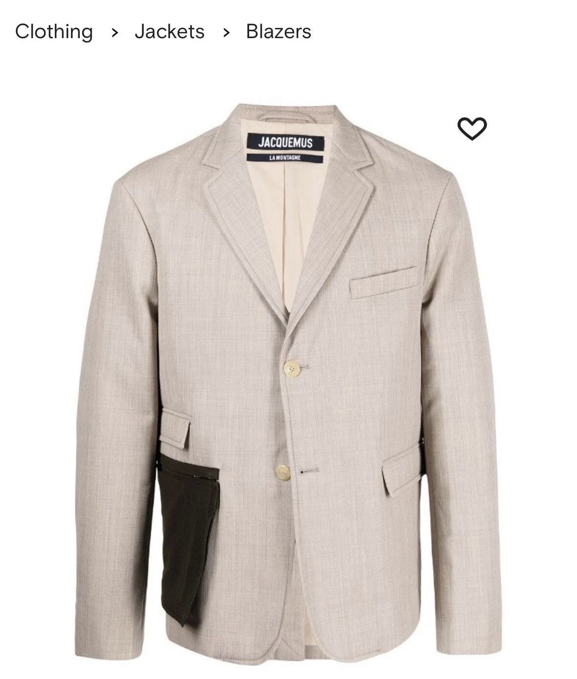 Jacquemus Jacquemus beige sport coat with removable pocket size 50 Size 50R - 5 Thumbnail