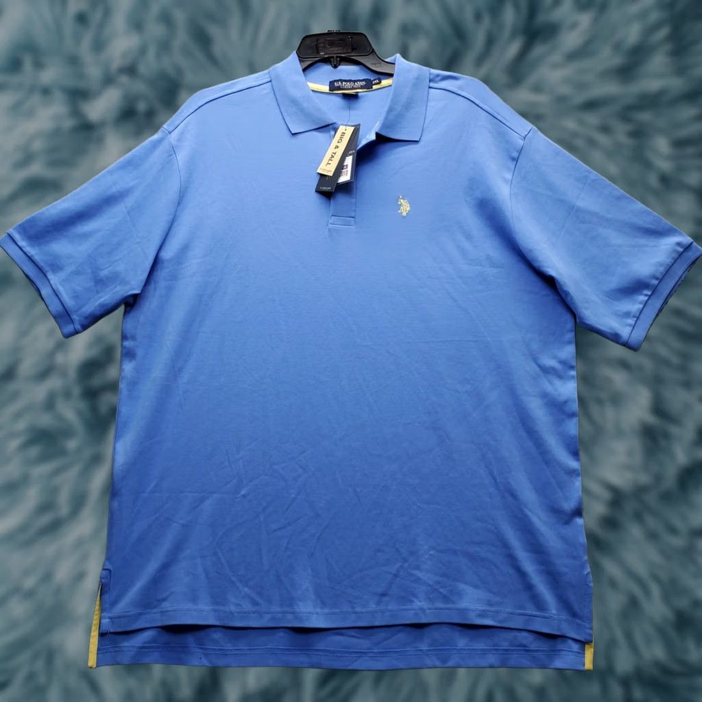 Vintage US Polo Assn. Polo Shirt Men 2XL Blue Cotton Classic Fit High Low Slit Pony Logo Shirt Mens Size US XXL / EU 58 / 5 - 1 Thumbnail