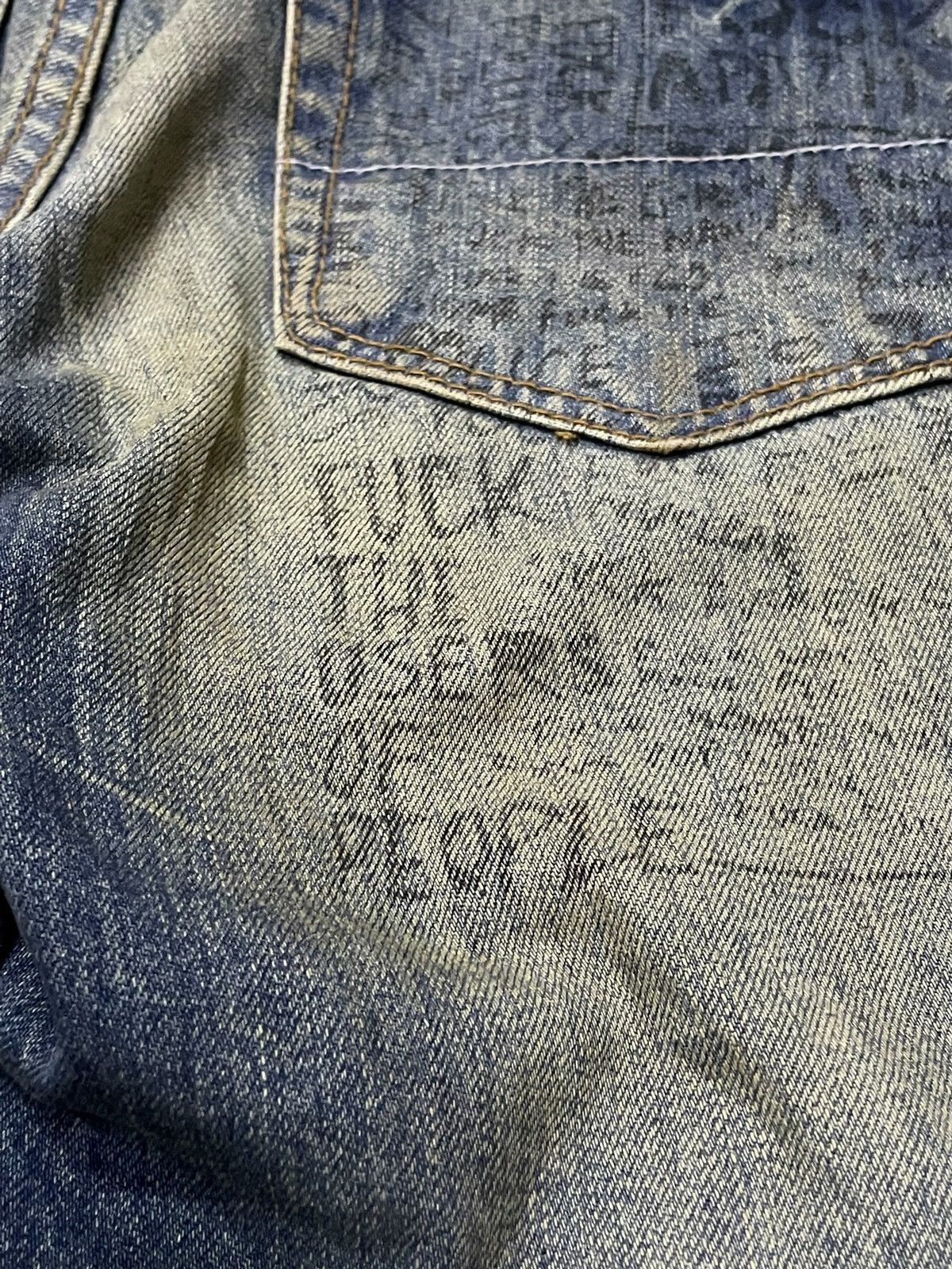 GOSTAR DE FUGA × Hysteric Glamour × Japanese Brand TuoGu Poems Muddy Wash Embroidered Jeans Size US 30 / EU 46 - 23 Thumbnail