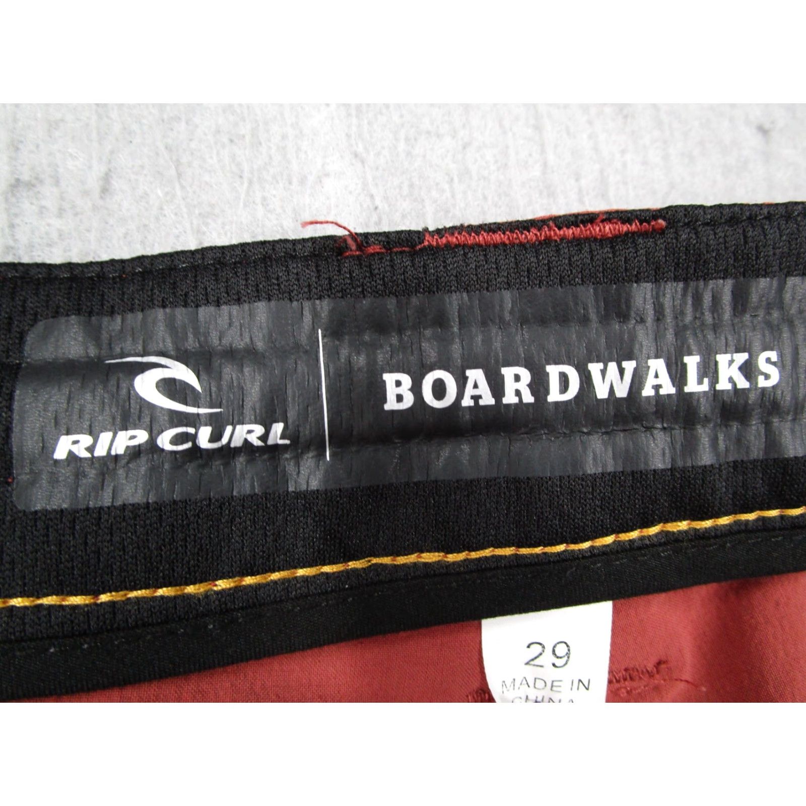 Rip Curl Rip Curl Boardwalks Shorts Mens 29 Red Cordura Quick Dry 9" Chino Global Entry Pocket Zip Drawstring Size US 29 - 2 Thumbnail