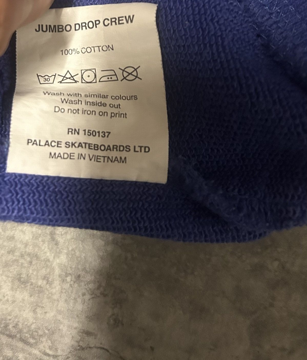 Palace Palace Jumbo Drop Crew Sweatshirt Blue - Size M Size US M / EU 48-50 / 2 - 13 Thumbnail
