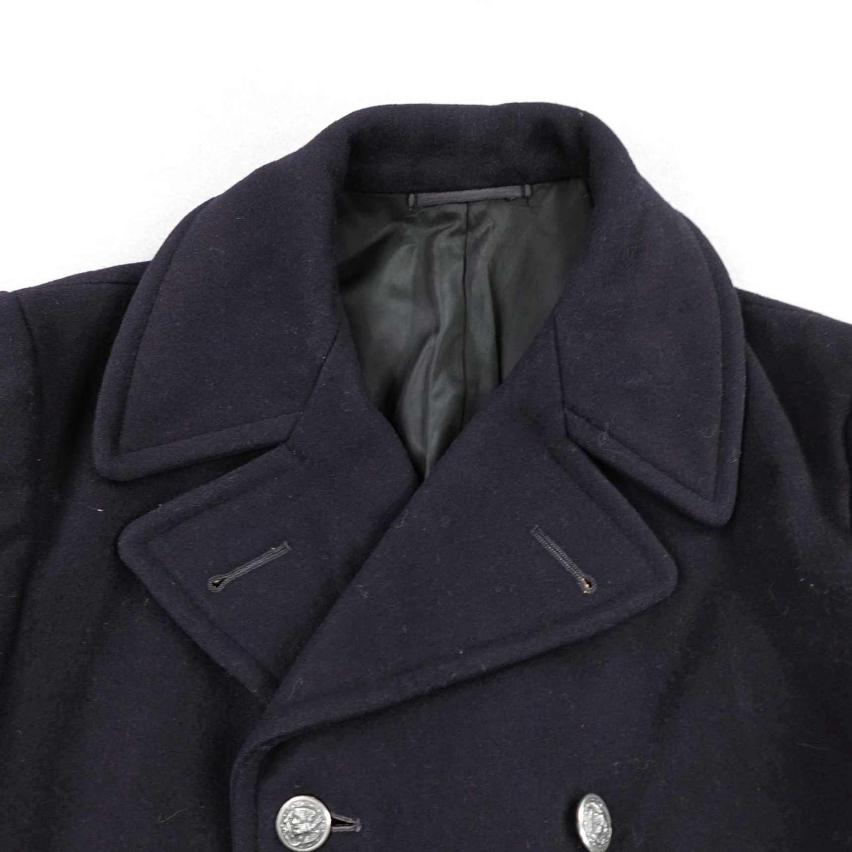 Doublet VINTAGE US Navy Jacket Mens 38 Wool Pea Coat Double Breasted USN Korean War 50s Size US XXS / EU 40 - 2 Thumbnail