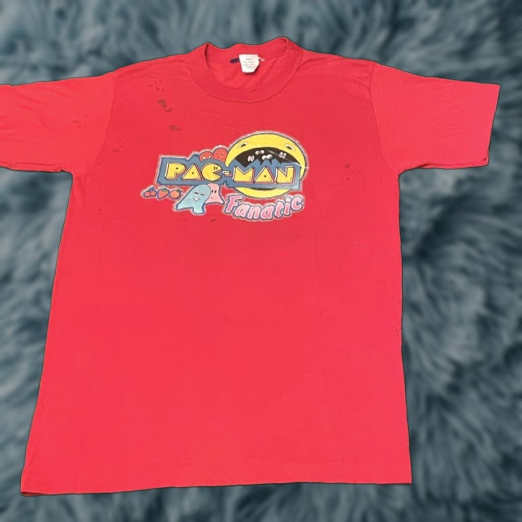 Vintage VINTAGE Pac Man Fanatic Midway Video Game Arcade VTG Shirt Mens Size L Red 80s 90s Cartoon Video Games Mens Shirt Size US L / EU 52-54 / 3 - 1 Thumbnail