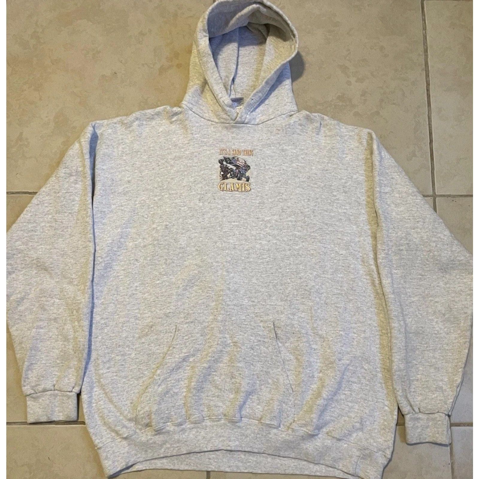 Vintage VINTAGE Glamis Just Dune It Faded Nike Parody Hoodie 2XL Gray Mens Sweatshirt Motorcycle Motocross Racing 90s Grunge Shirt Size US XXL / EU 58 / 5 - 2 Thumbnail