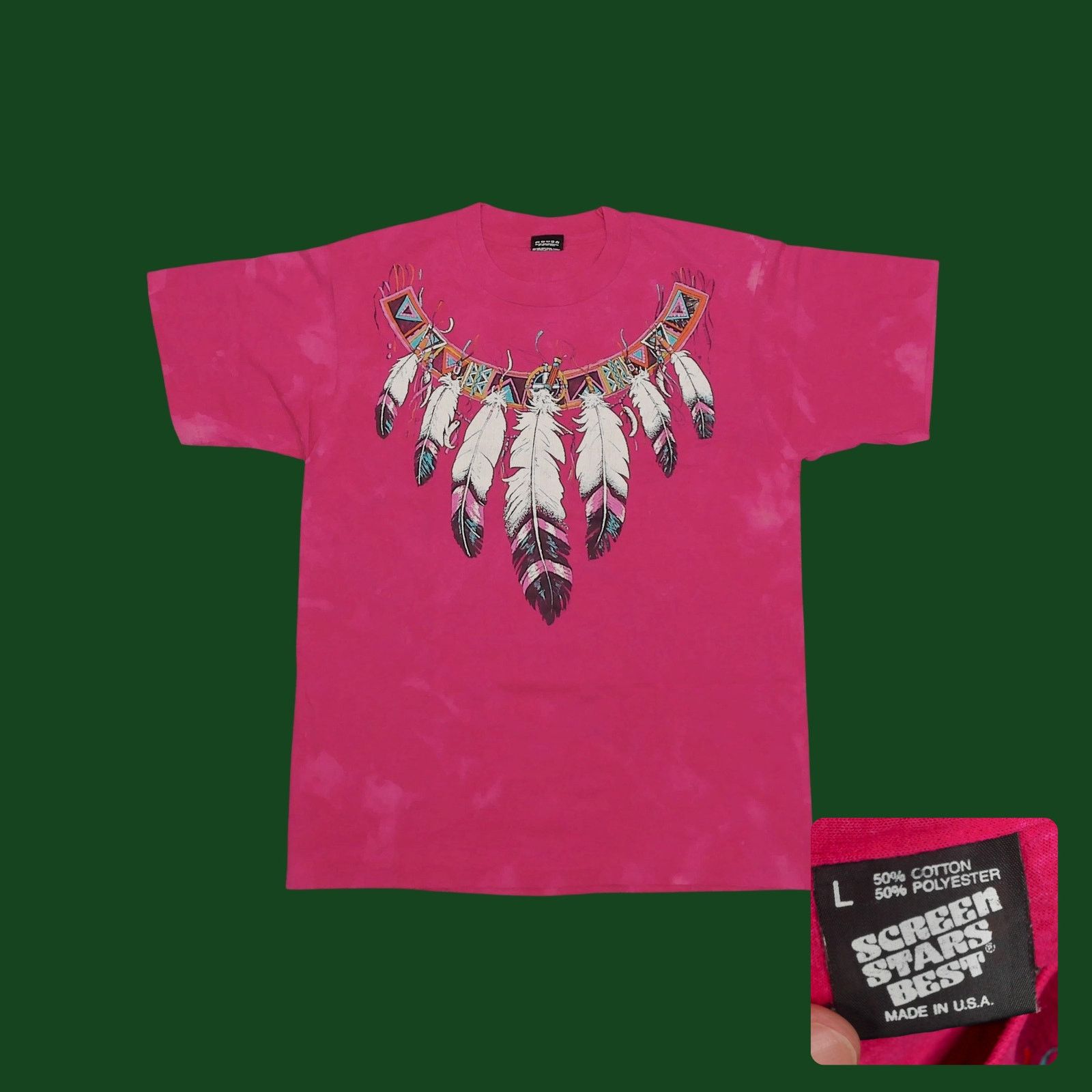 Vintage Screen Stars x VTG 1992 Ragtops Feather Single Stitch Tee Size XL / US 12-14 / IT 48-50 - 1 Thumbnail