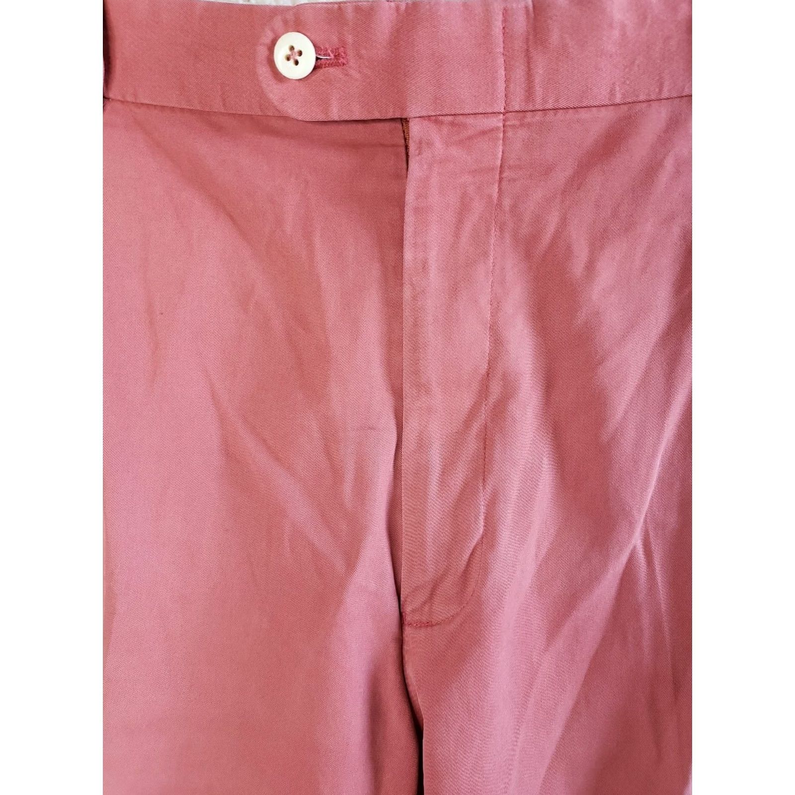 Vintage Bullock&Jones Shorts Men's Pink Flat Front 42 Bermuda Lightweight Twill Zip Pocket Beach City Casual Regular 8.25in Inseam Mens Size US 42 / EU 58 - 6 Thumbnail