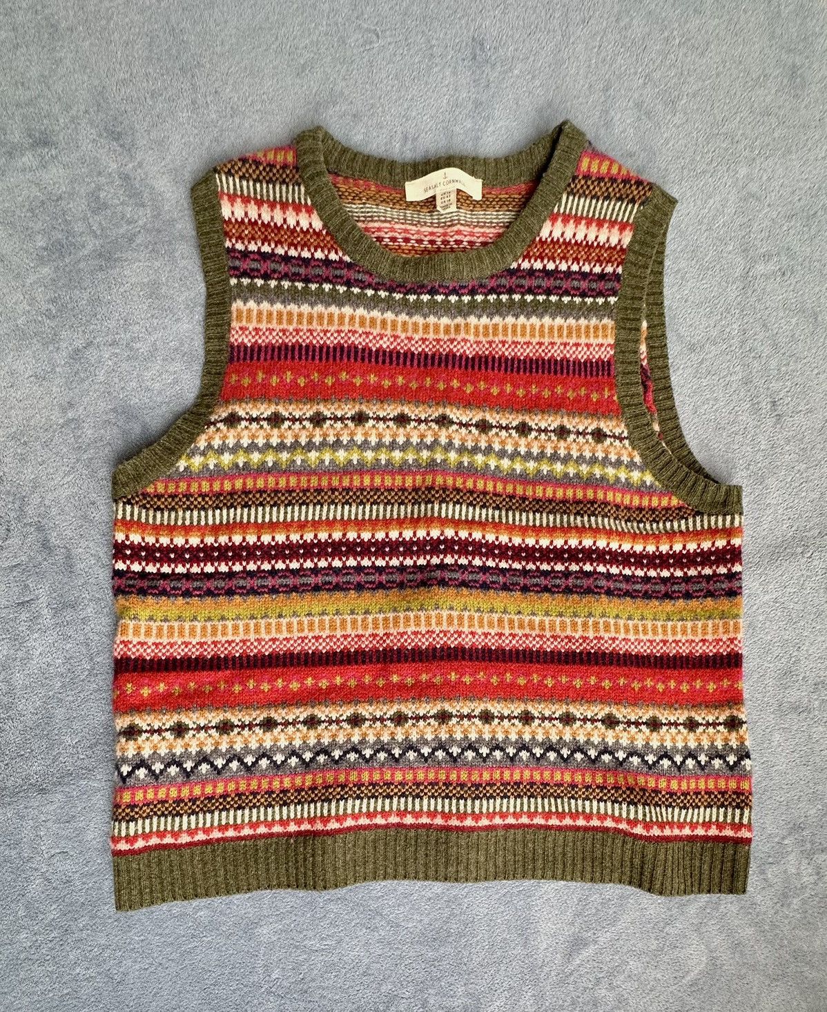 Other Fair Isle Merino Vest Ralph Lauren Style Seasalt Cornwall Size L / US 10 / IT 46 - 1 Thumbnail