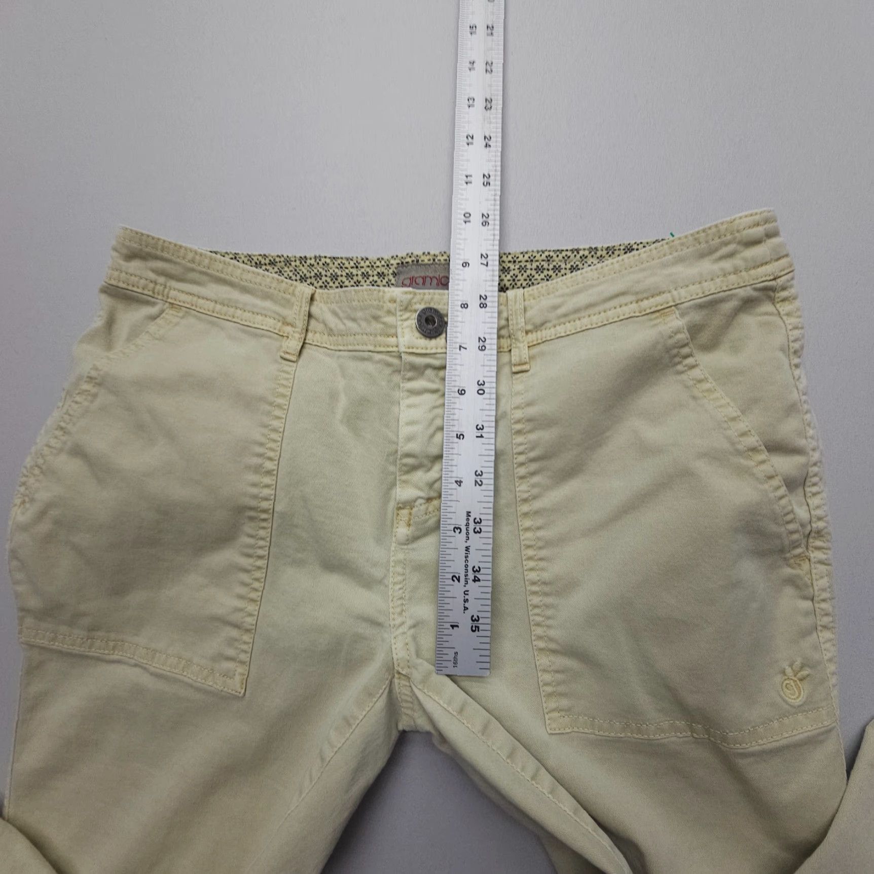 Gramicci Gramicci Slim Pants Womens 6 Light Yellow Cotton Hiking Outdoor Chino Slim Low Rise 30in Inseam Pockets Size 28" / US 6 / IT 42 - 7 Thumbnail